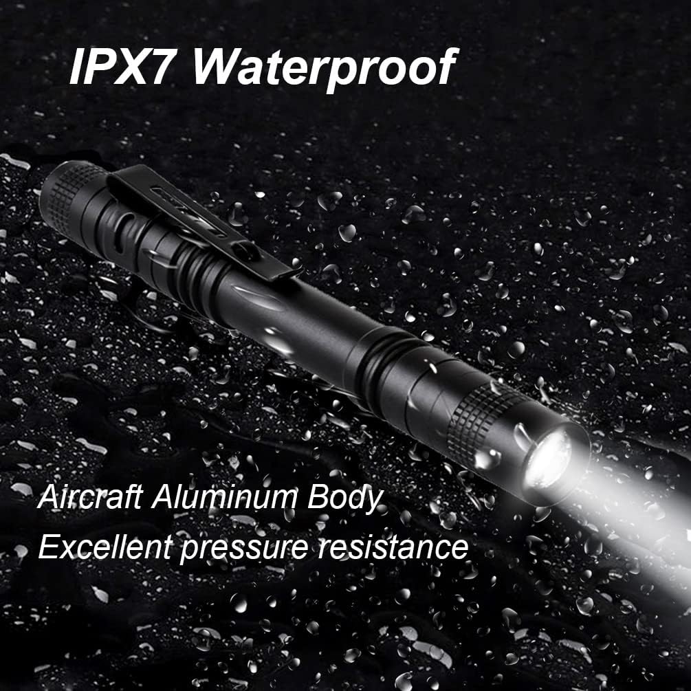 Tileon Pen Flashlight,5Pcs Led Pen Light Flashlights With Clip,500 Lumen Mini Pocket Flashlight Small Penlight Inspection Flashlight