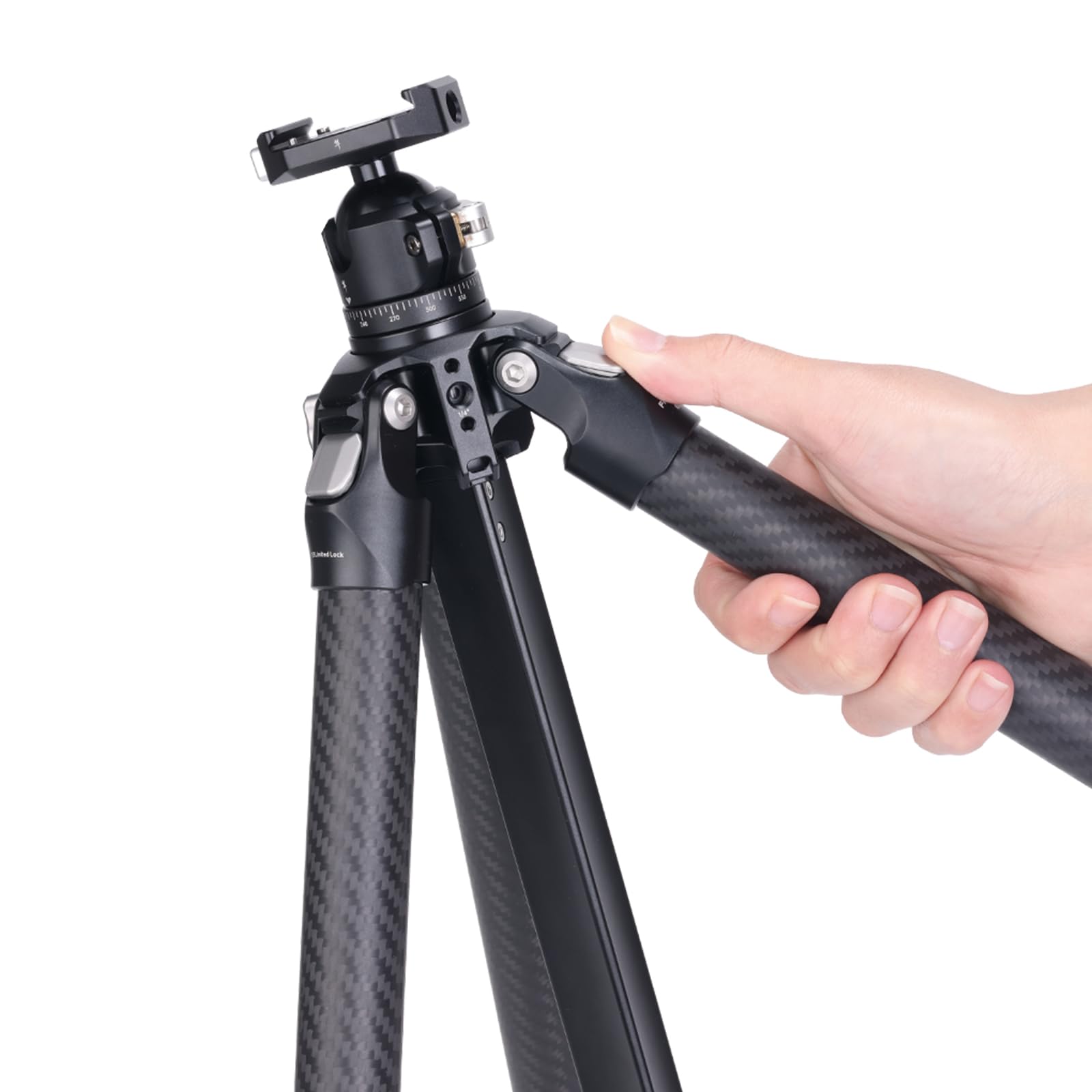 Falcam Treeroot 61" Carbon Fiber Small Travel Tripod Kit C141K-301, 4-Section Round Tube Legs, Quick Lock Tripod With Ballhead-T00A4903