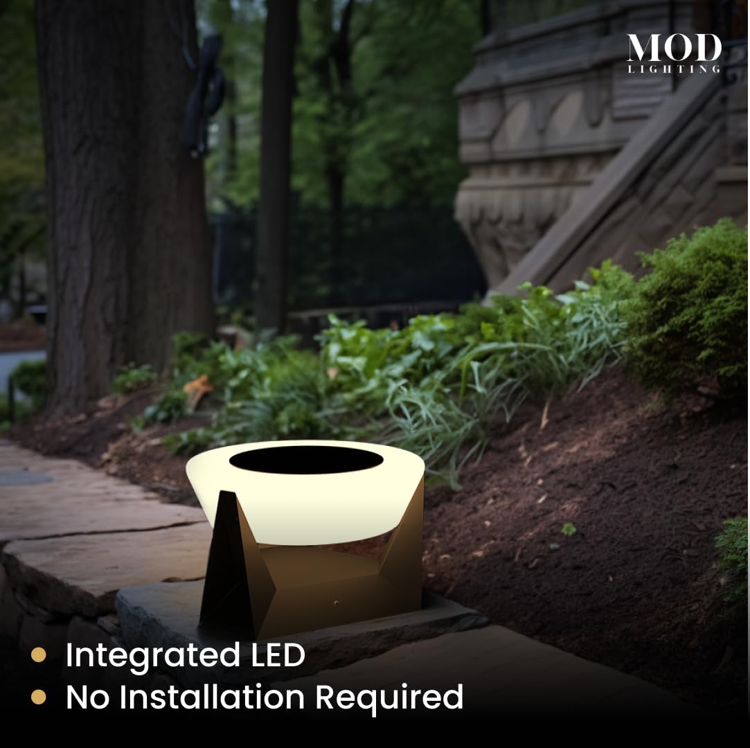 Mod Lighting 𝗠𝗢𝗗 𝗟𝗜𝗚𝗛𝗧𝗜𝗡𝗚 Skye  Solar Post Lights, Fence Solar Cap Lights Outdoor Waterproof Ip65, Bollard Lights, Led Outdoor Lamp For Yard And Patio Dimmable With Remote (Medium  11X6"  Warm White)