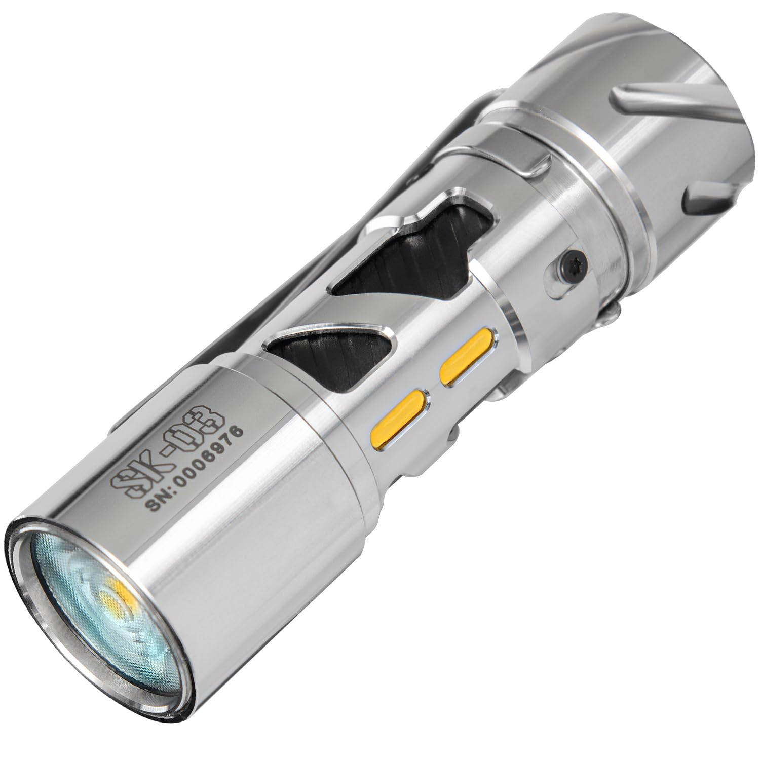 Loop Gear Sk03 Edc Flashligh, Aa Rechargeable Led Flashlight Battery Powered, Side Light With Diy Diffusers, 1000 High Lumens, 10 Light Modes, Ip65 Waterproof, Super Bright Flashlight For Camping