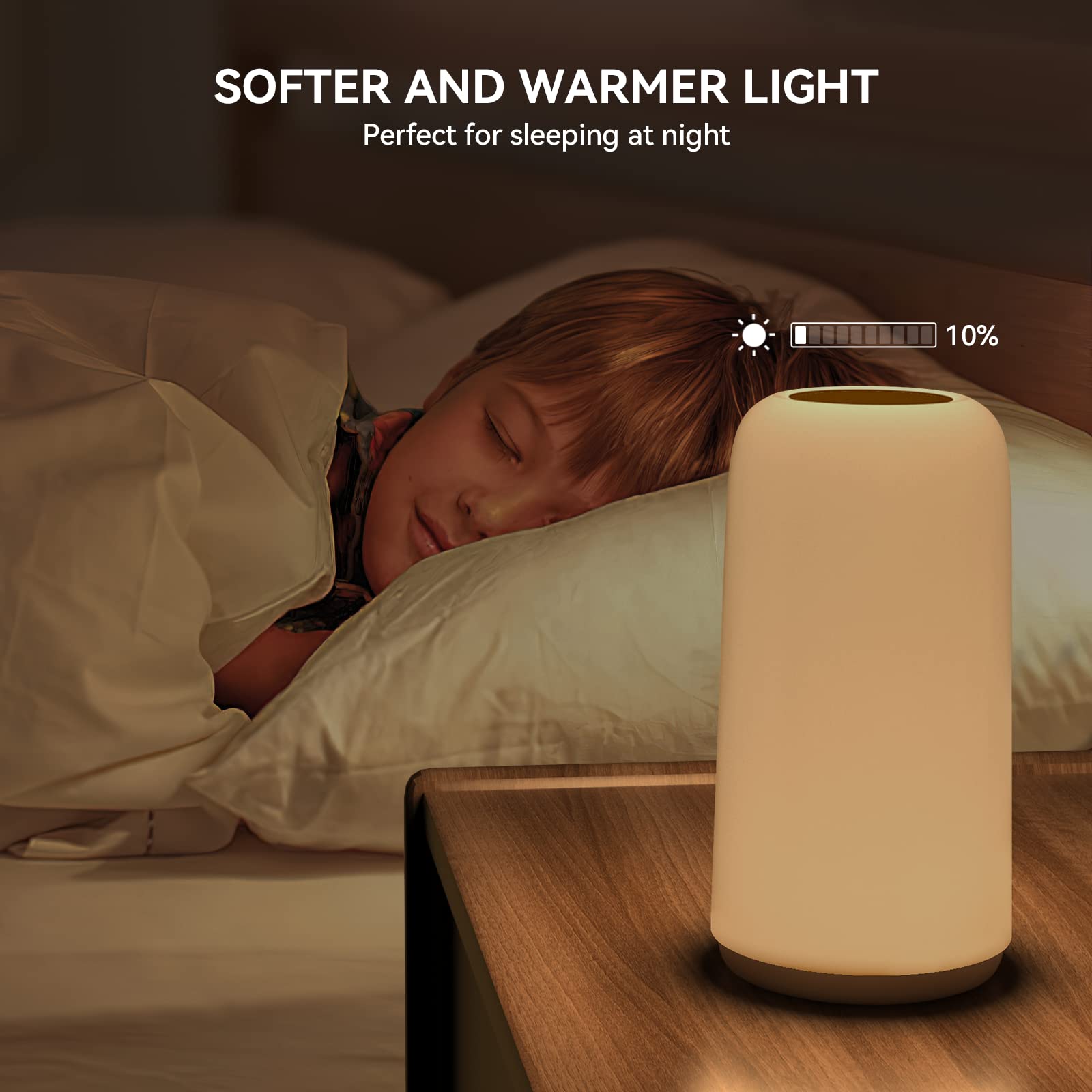 Famigreta Touch Table Lamp, Rgb Mode 3 Way Dimmable Led Lamp For Bedroom, Multi-Color Smart Nightstand Bedside Lamp For Living Room Home