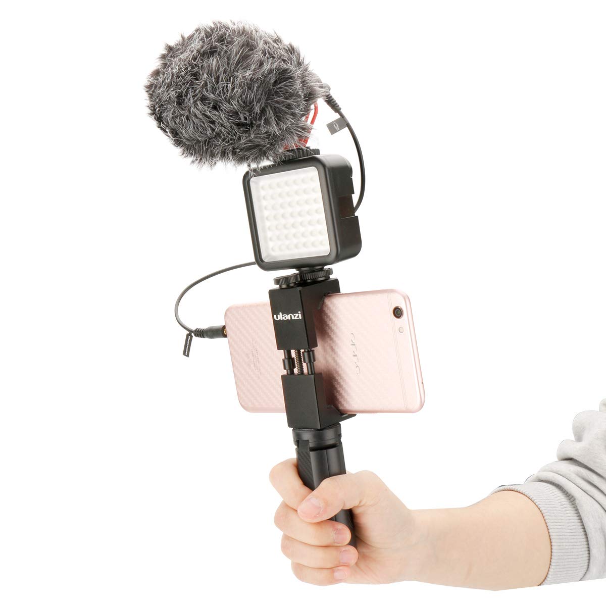 Ulanzi Mini Tripod Stand For Selfie Stick Monopod Stabilizer, Portable Folding Desktop Stand For For Zhiyun Smooth Q/Smooth 4/ Feiyu/Dji Osmo Mobile 2 Gimbal