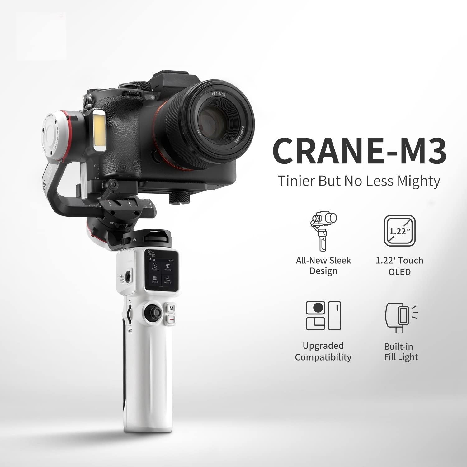 Zhiyun Crane M3 Pro Version 3-Axis Handheld Gimbal Stabilizer For Mirrorless Cameras, Compatible With Sony A6600, A6100, A6000, Rx100 M7, Gx85, For Gopro Hero10/9/8 5/6/7,Iphone 13 12 Xs-Pro Max