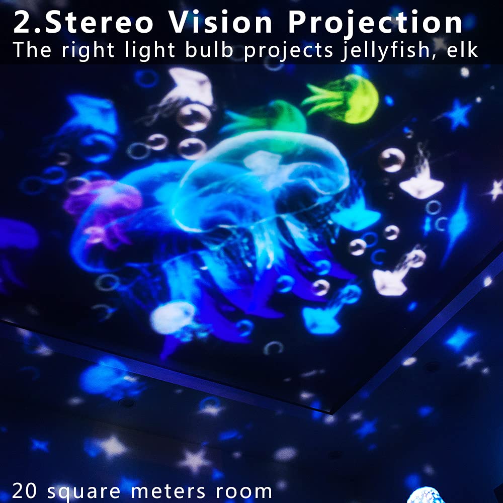 Kelahouse Ocean Star Sky Night Light Projector For Kid, Constellation Galaxy Projector, 360 Degree Rotating Nebula Starry Projection Lamp
