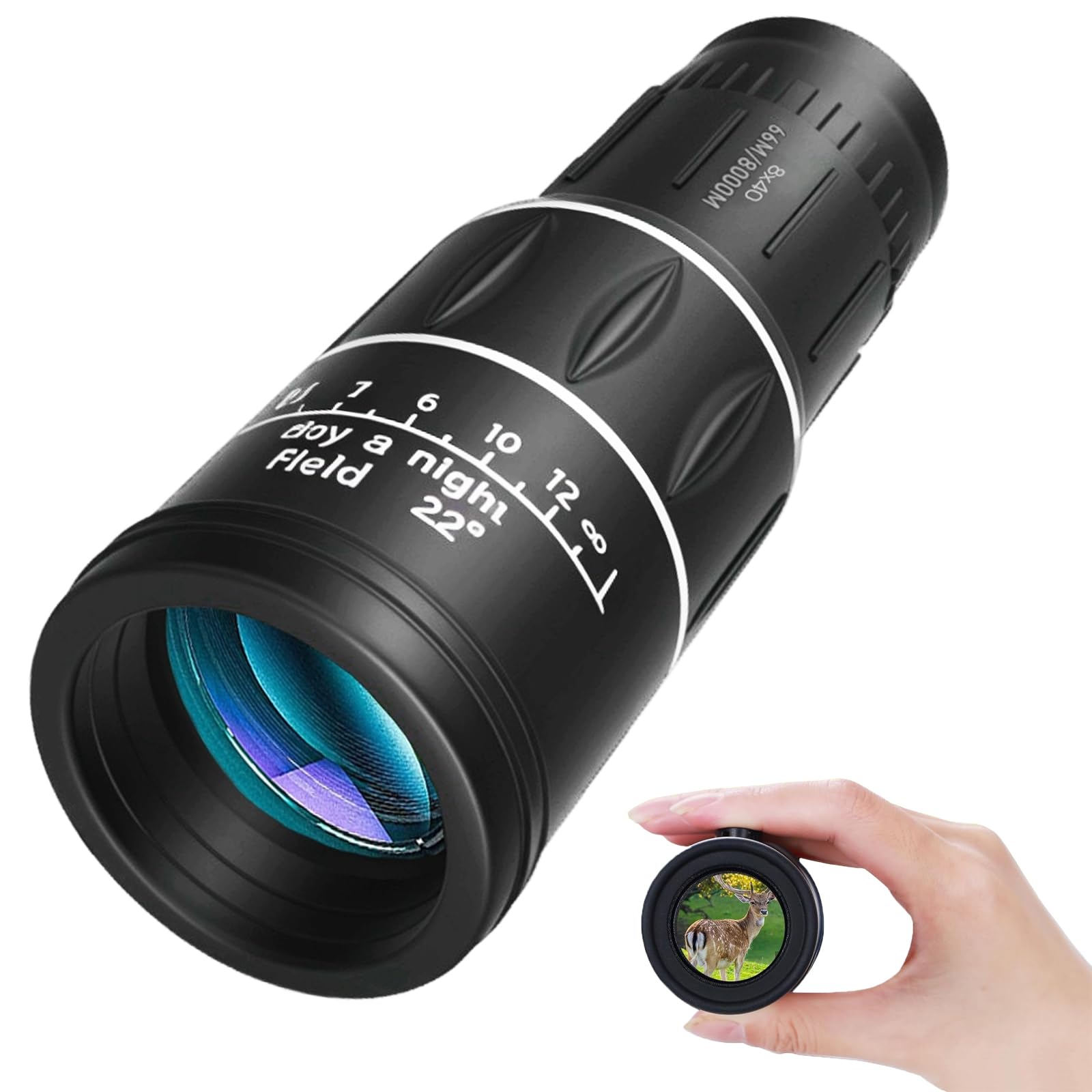 Elgotan 8X40 Mini Monocular Telescope, Birthday  For Men Dad Him Husband Teen Boys, White Elephant  For Adults, Bak4 & Fmc Prism Scope For Birdwatching Outdoors Hunting, Cool Gadgets