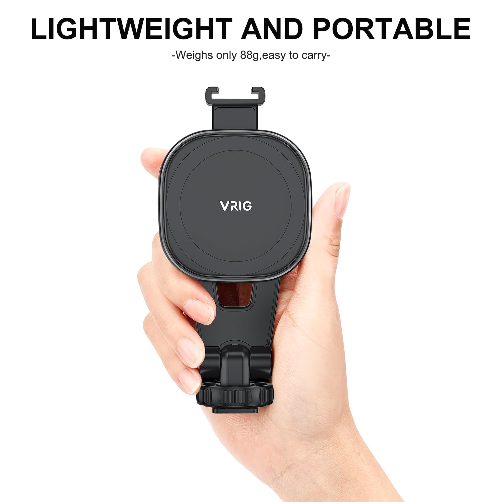 Vrig Mg-03 Magnetic Phone Tripod Mount,Tripod Mount For Magsafe Cold Shoe For Iphone.14.13.12 Series,Magnetic Ring Compatible With All Phones & All Cases,360° Rotation,For Tripods,Cameras