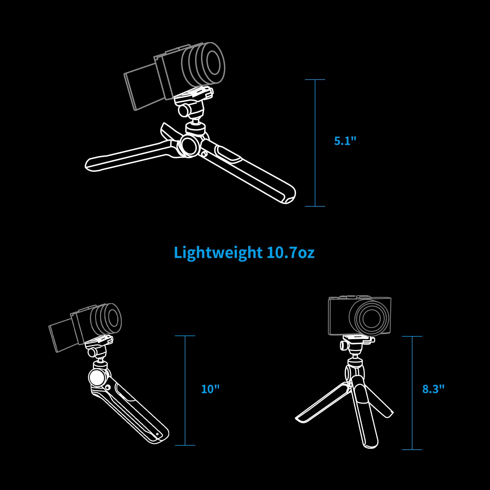 Pgytech Mantispod 2.0 Mini Tripod For Camera Vlogging, Small Travel Stand For Sony/Canon/Nikon/Fujifilm Slr Dslr, Pocket Video Vlog Desktop Shooting Selfie Mount