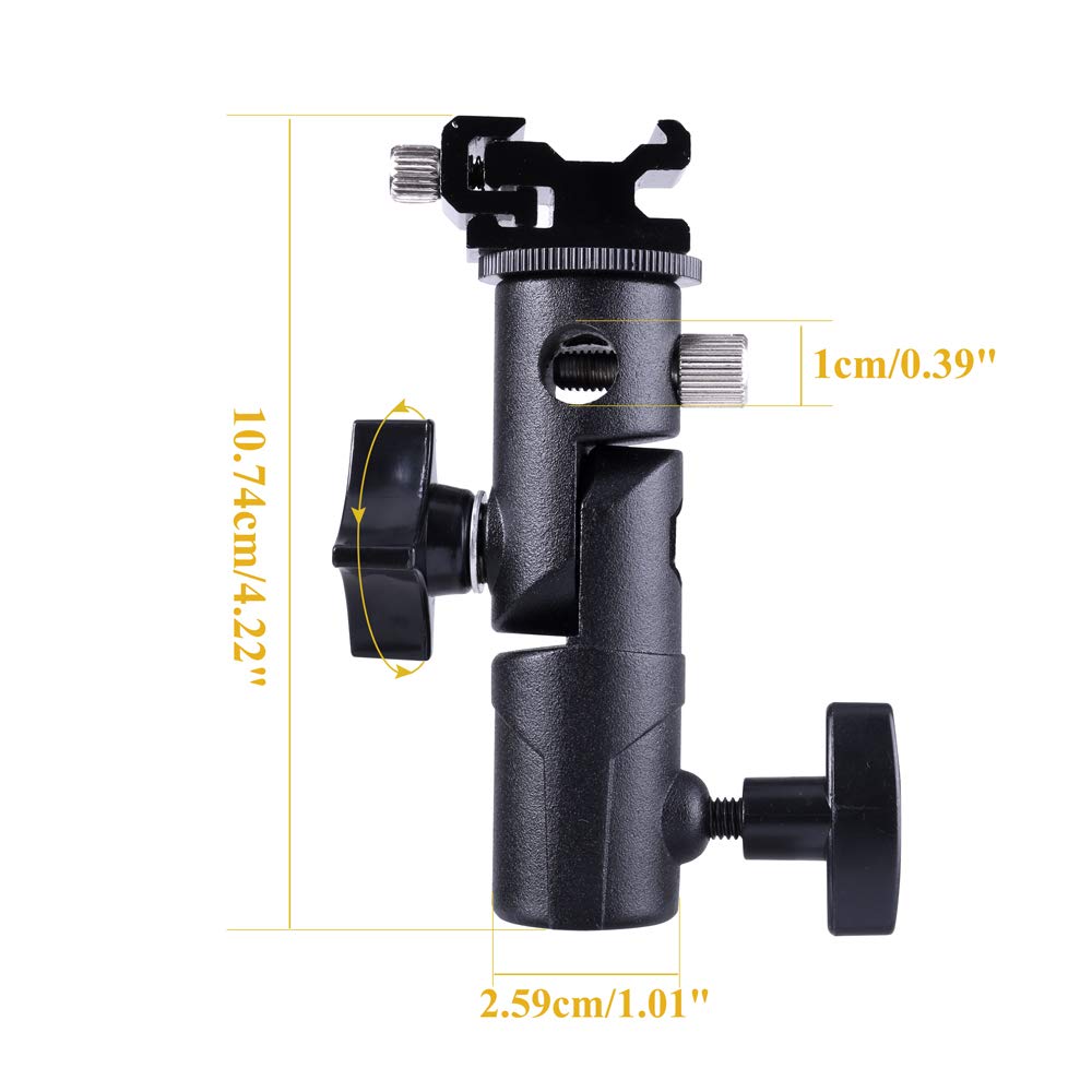 Fotyrig Camera Speedlite Flash Stand Bracket Umbrella Mount Holder Shoe Mount Compatible With Nikon Pentax Olympus Nissin Metz And Other Speedlite Flashes E Type-2 Pack