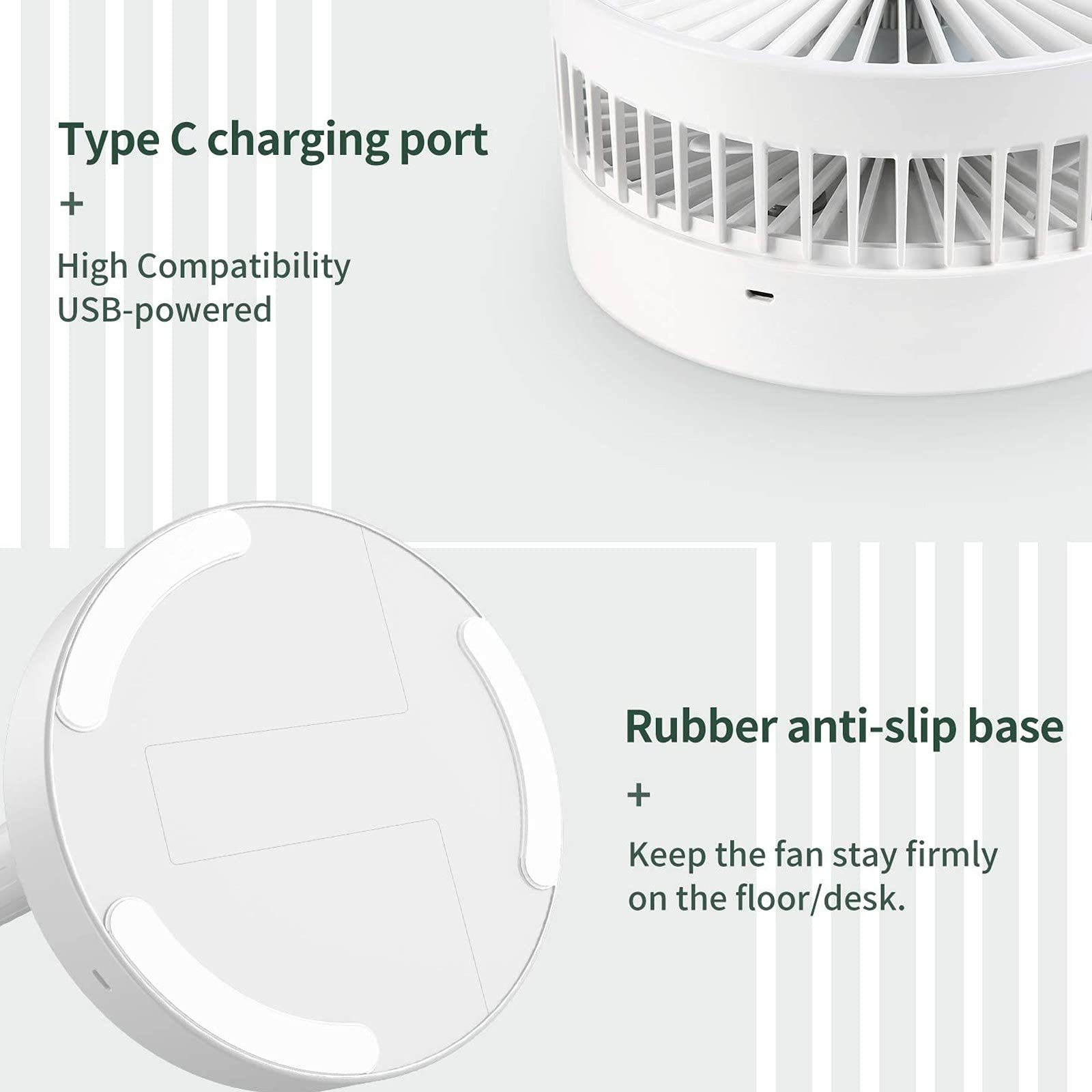 Portable Desk Fan,Foldable Fan Pedestal Stand Floor Fan With Remote Controller Adjustable Height