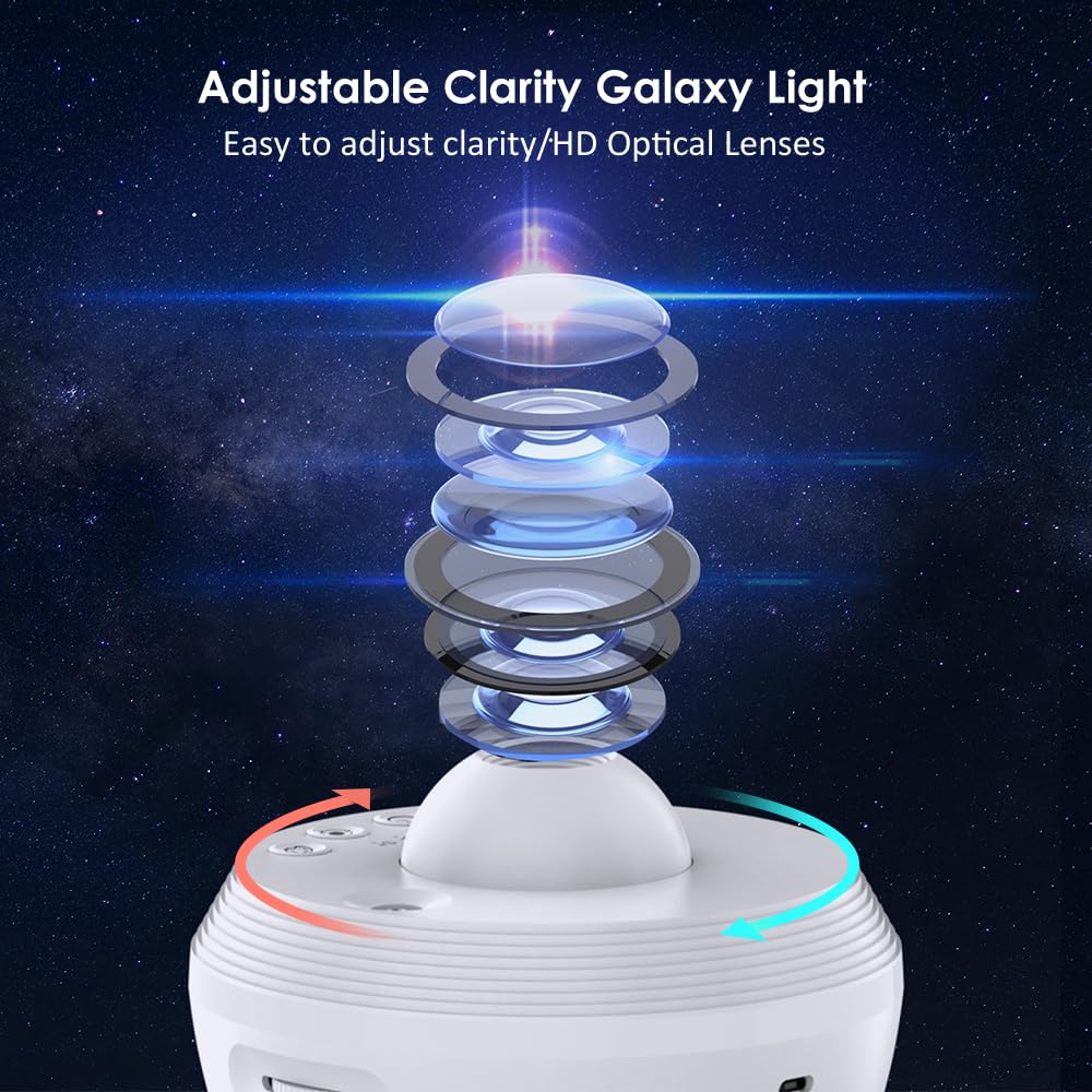 Elec3 Star Projector, Galaxy Night Light For Bedroom With 4K Replaceable 13 Galaxy Discs And 6 Nightlight, 360 Degree Rotation Nebula Projector Lamp Starry Sky Night Light Birthday Valentines