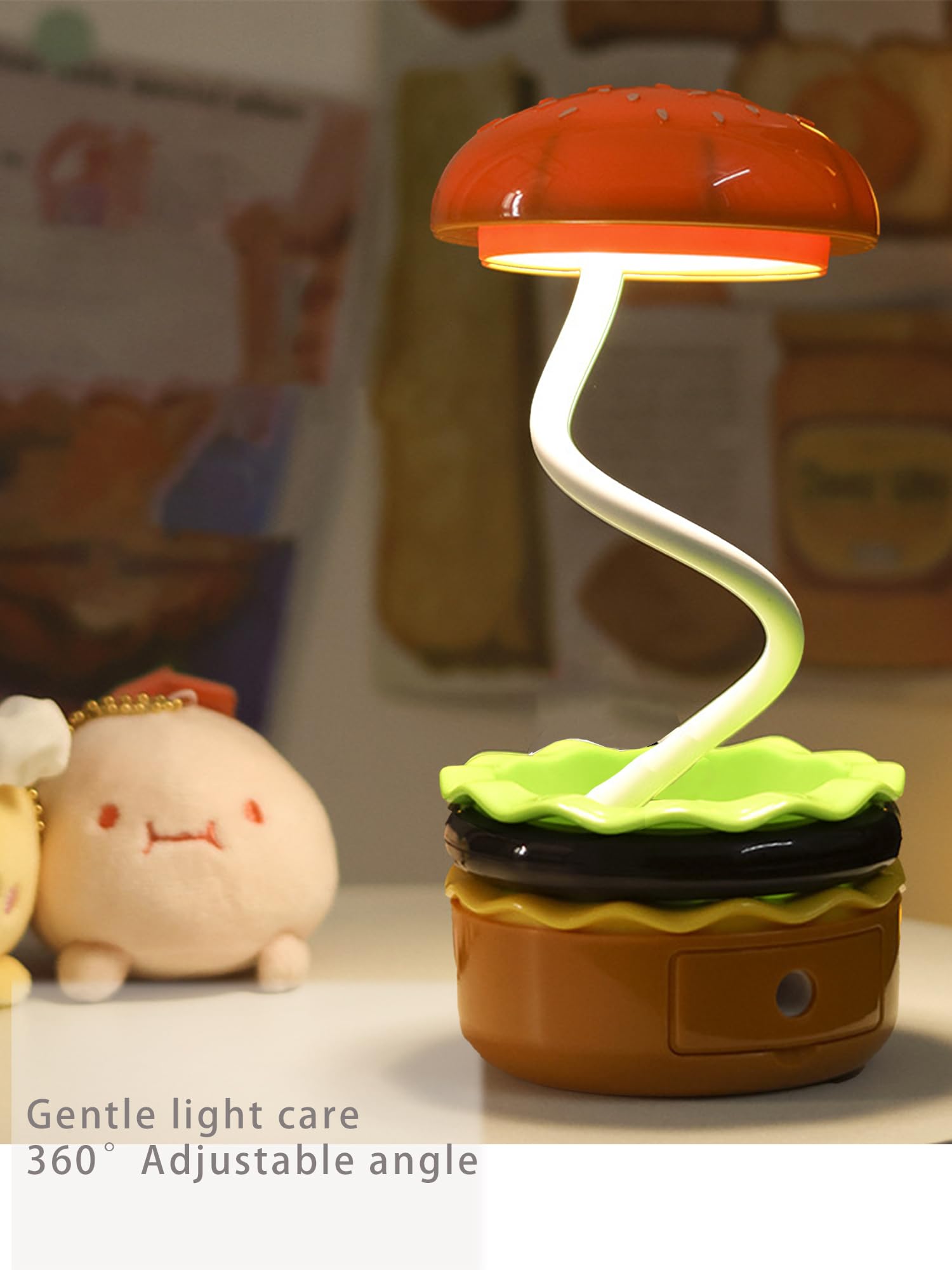 Hyling Cute Desk Lamp For Kids, Small Desk Lamp For Boys’Room Decor, Nursery Night Lights Adjustable，Desk Decoration Ambient Lighting Toddler Graduation (Yellow)