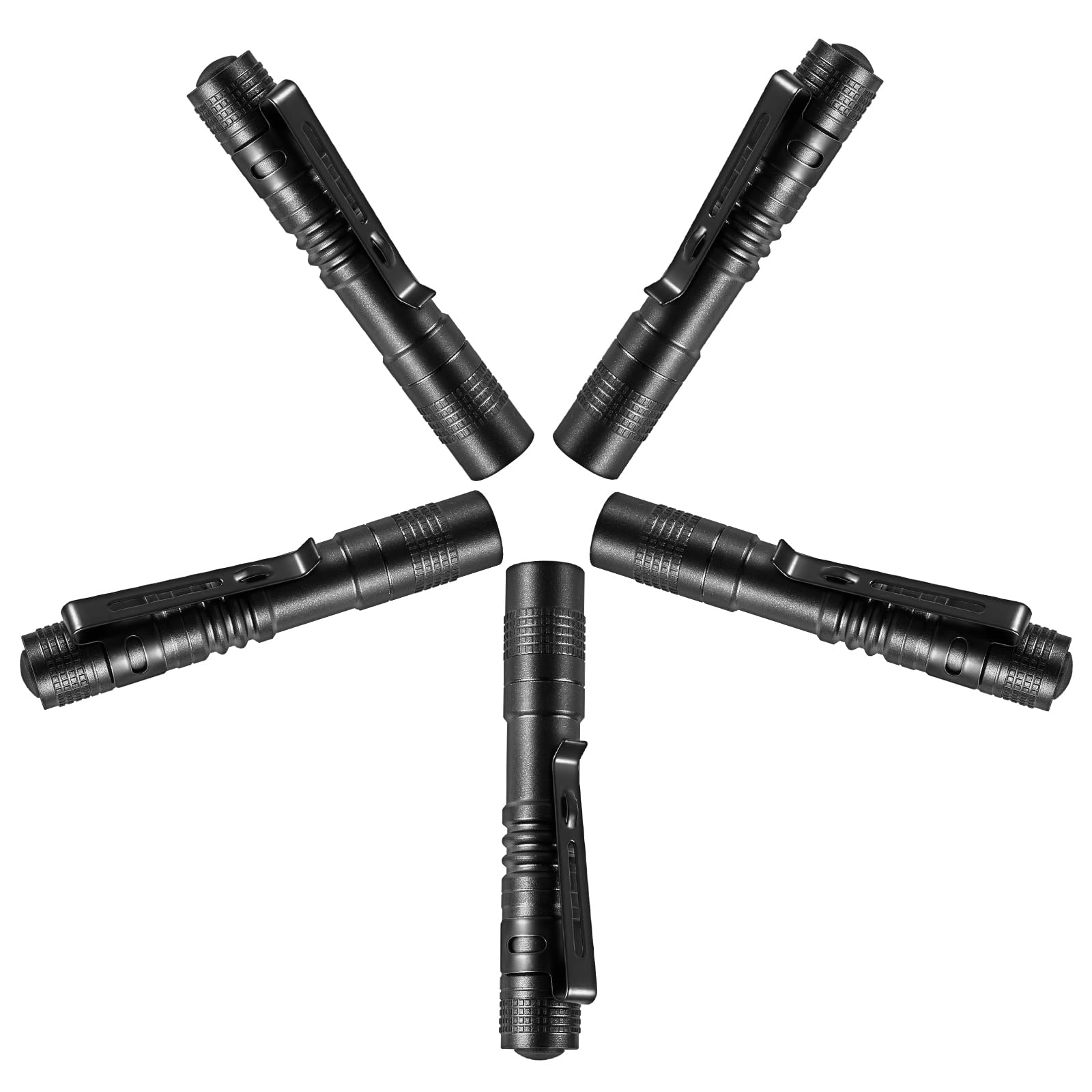 Tileon Led Mini Pocket Flashlight 5Pcs Pen Light Flashlight With Clip,500 Lm Small Pen Flashlights For Inspection Work Repair,Hiking Emergen