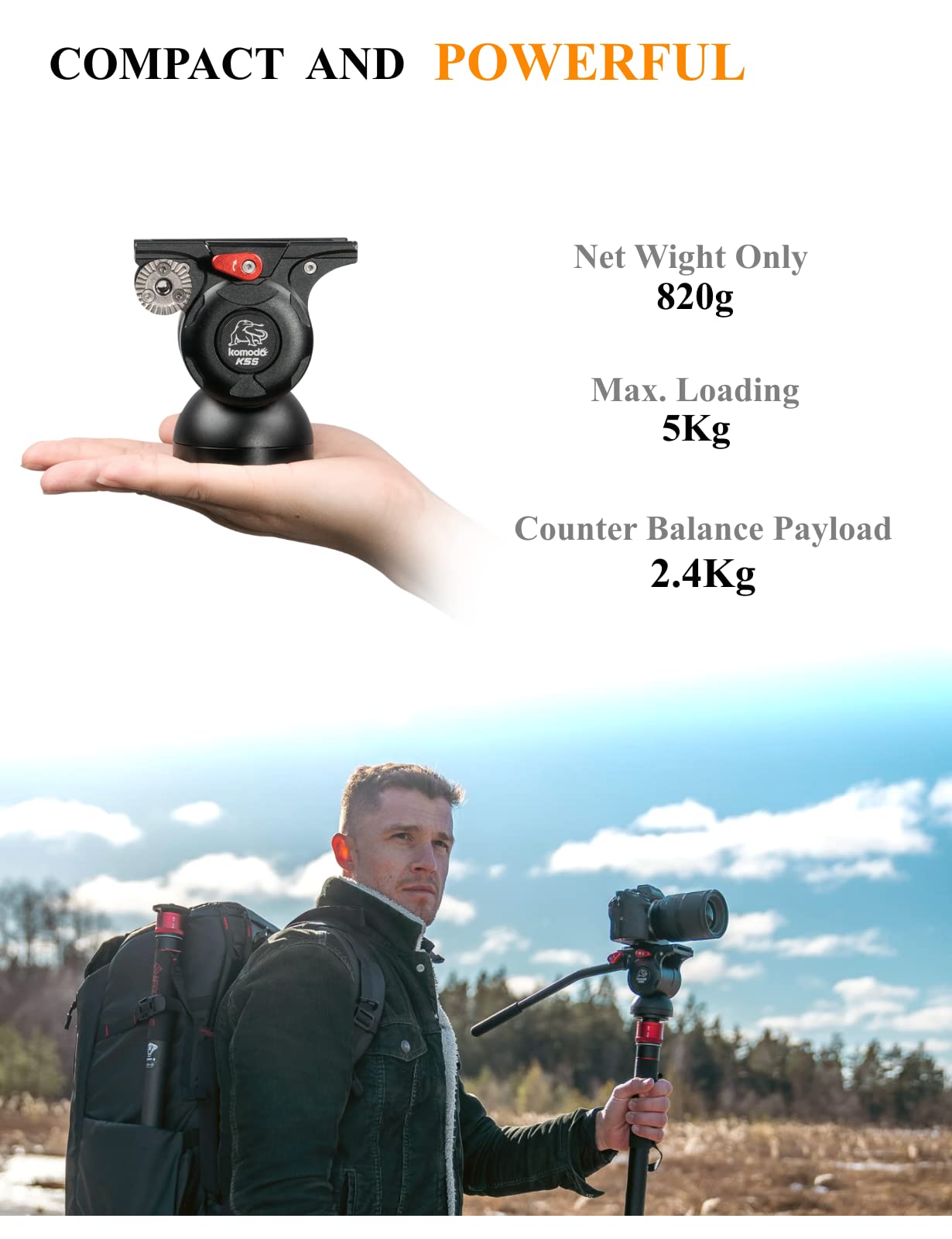 Ifootage Tripod With Fluid Head, Professional Carbon Travel Tripod Kit For Canon Nikon Sony Olympus Panasonic Dslr Camera - Gazelle Tc7 +K5S