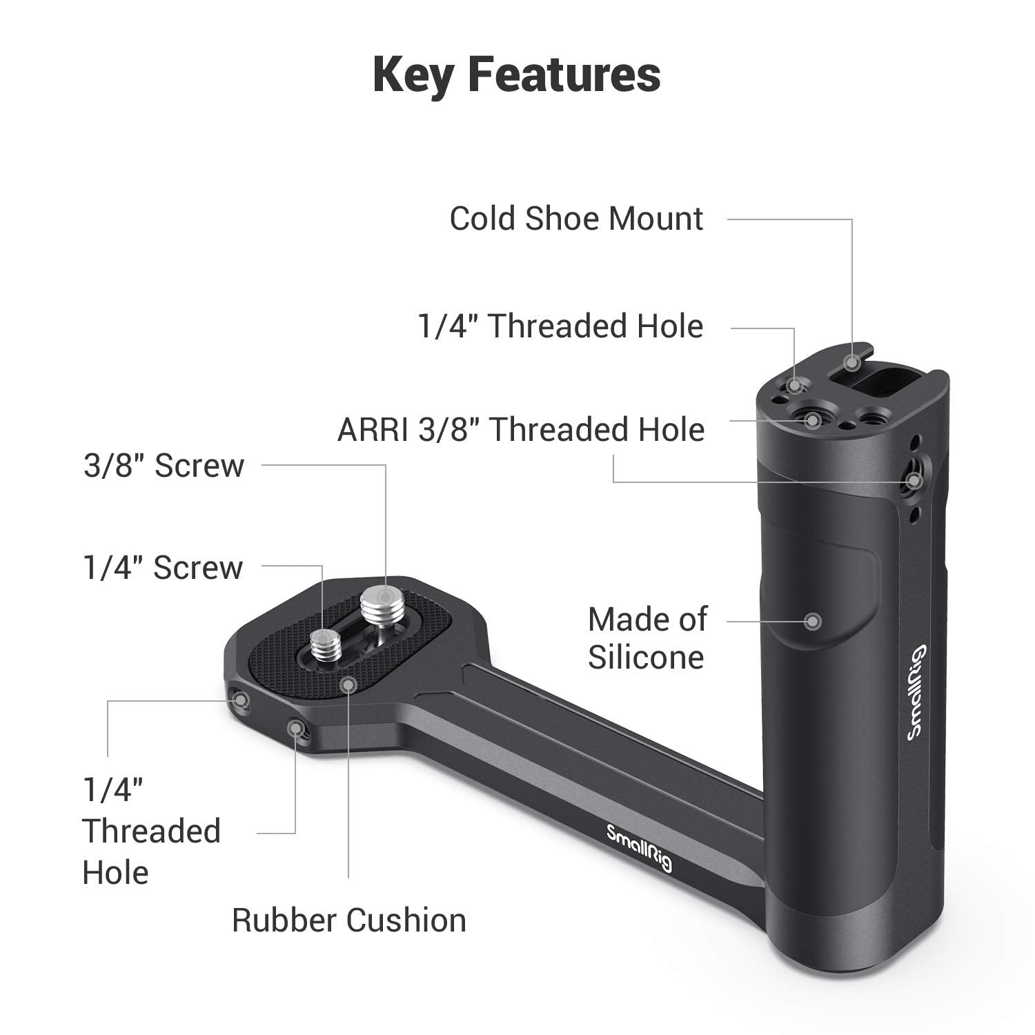Smallrig Aluminum Side Handle Fits For Dji Ronin-S/Sc/Rs 2/Rsc 2/Rs 3/Rs 3 Pro/Rs 3 Mini/Rs 4/Rs 4 Pro & For Zhiyun Crane 2S/2/V2 & For Moza Air 2/Aircorss 2 Gimbals - 2786