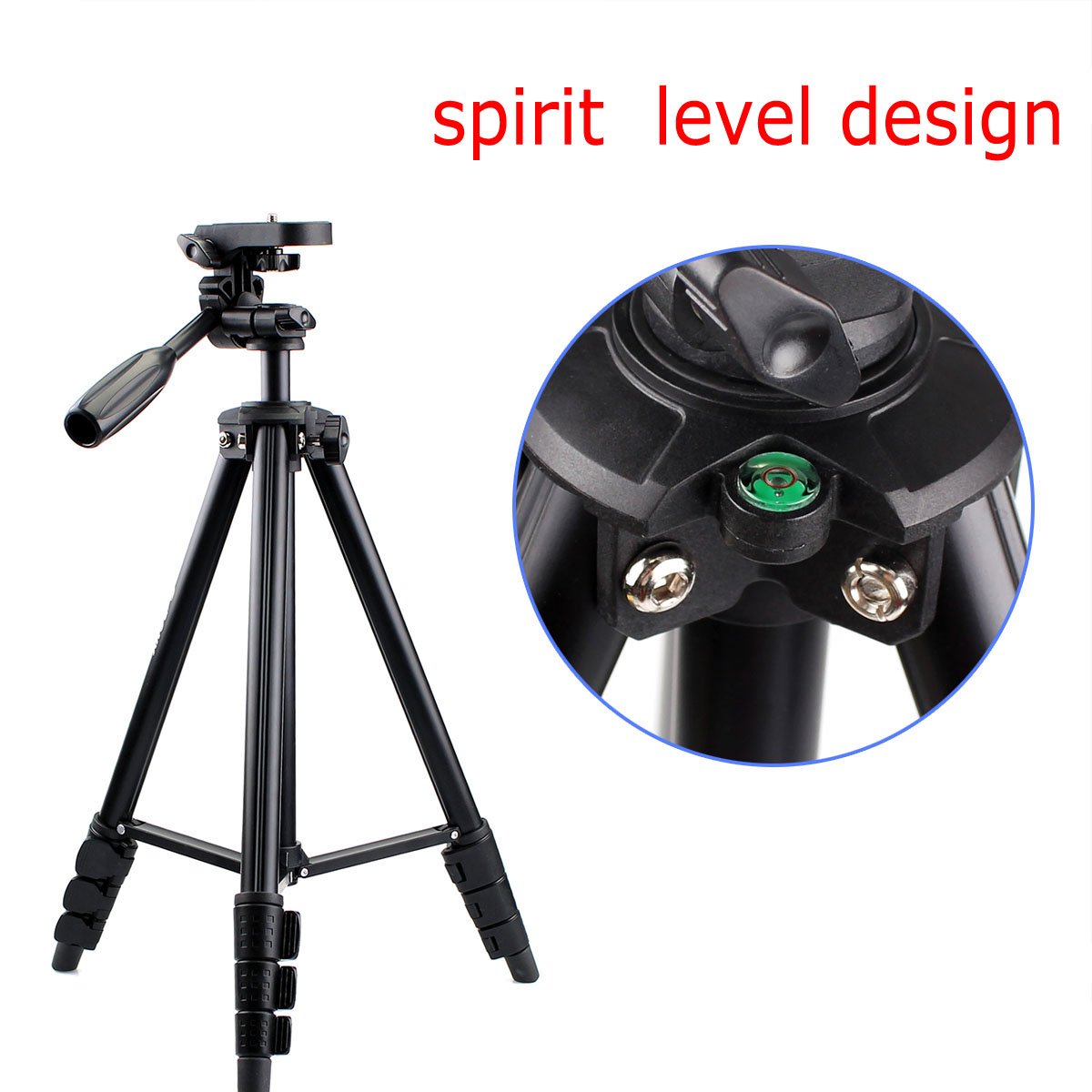Svbony Sv101 Spotting Scope Tripod 54 Inches Travel Tripod Digital Slr Camera Video Spotting Scope Aluminum Alloy Portable Anti-Skid Tripod For Photograph With Carrying Bag