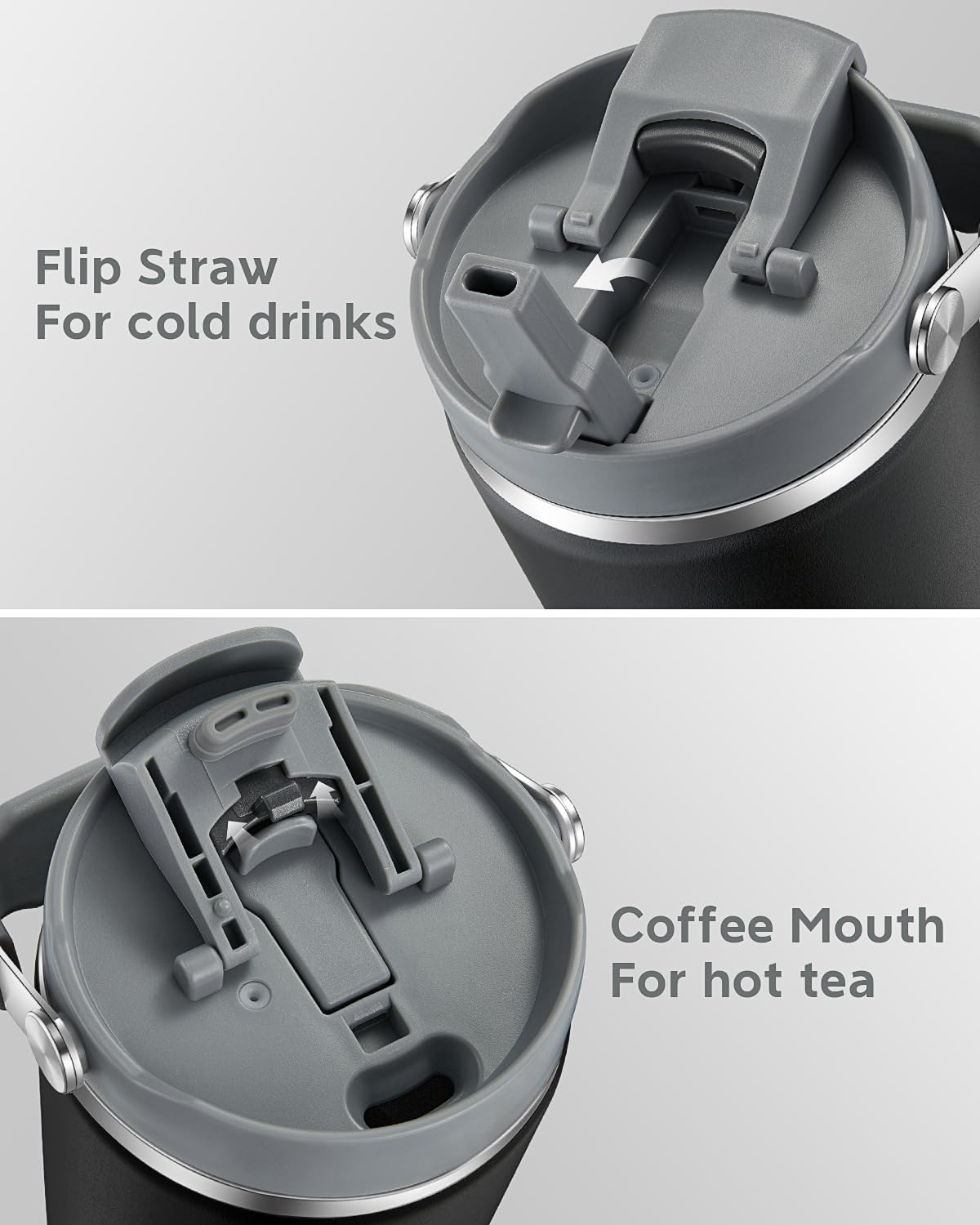Gpeng 64 Oz Tumbler With Handle, Water Bottles With Straw Lid, Insulated Stainless Steel Travel Mug