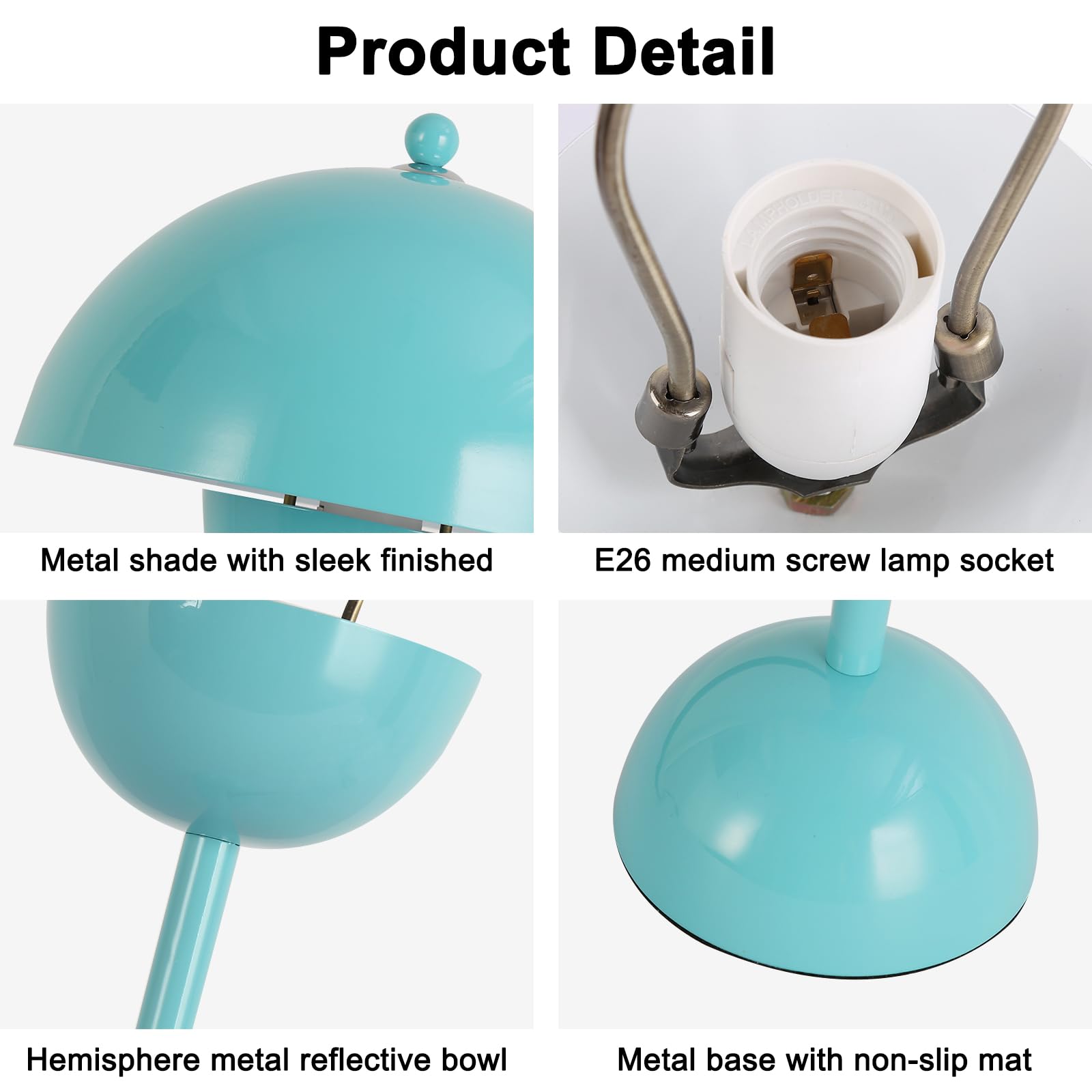 Cosylux Modern Small Table Lamp For Bedroom, Cute Dome Shade Reflecting Light Reading Lamp For Living Room, Kid'S Room, Study, Office, Beside Bedside Nightstand Desk Lamp(Light Green)