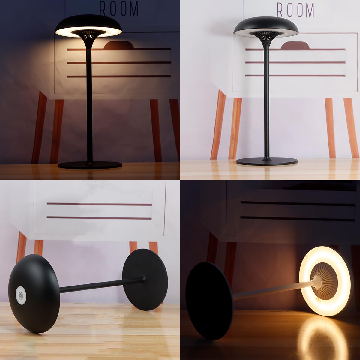 Aokzxc Table Lamp For Bedroom, Touch Lamps For Nightstand, Dimmable Bedside Mushroom Lamp For Night Stands