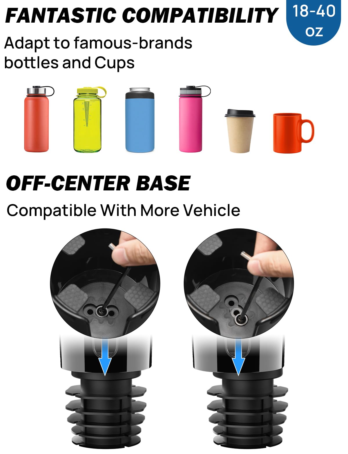 Joytutus Cup Holder Phone Mount For Car,  Car Cellphone Large Adapter Long Arm With 360 Degree Rotation,Compatible Iphone, Samsung & All Smartphones
