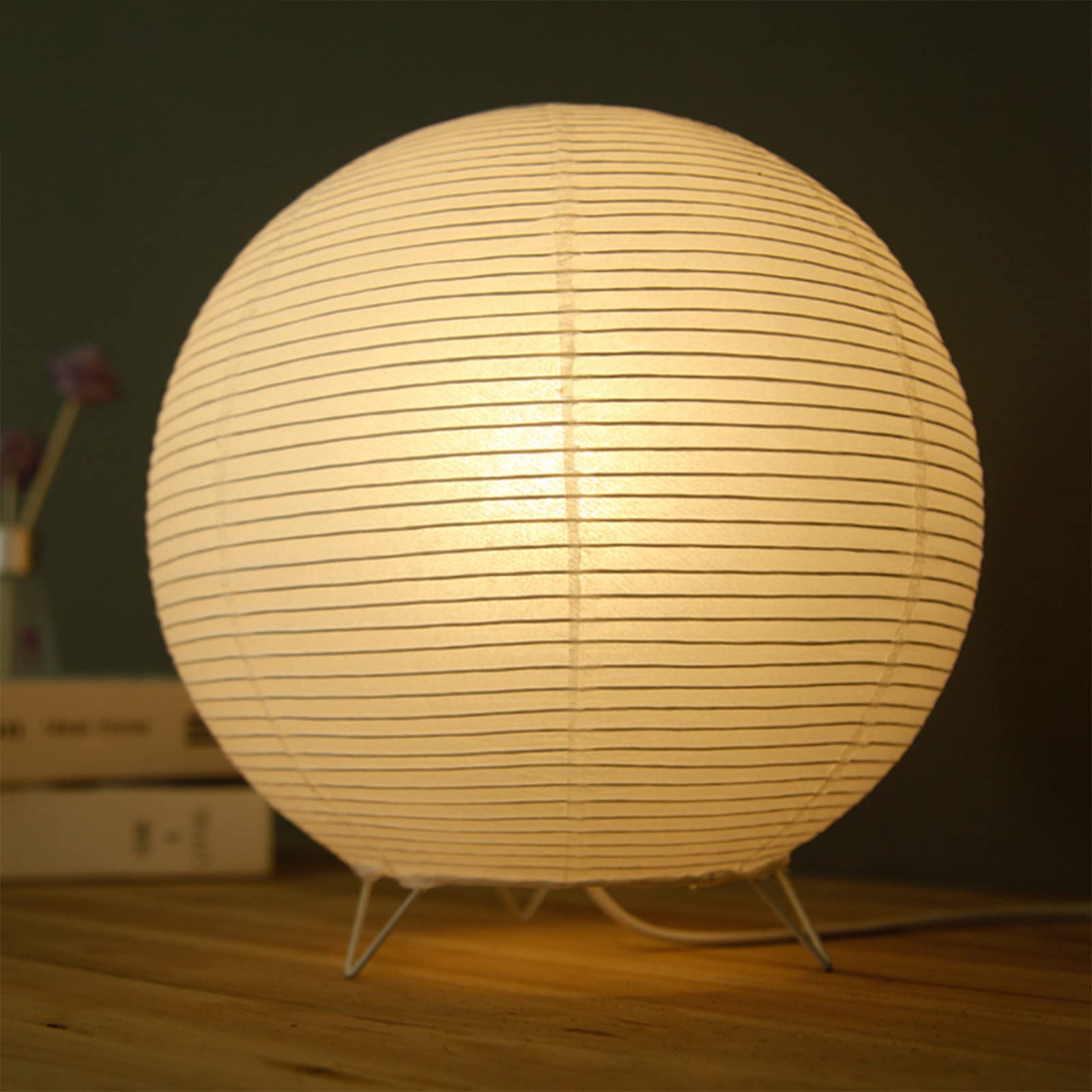 Xenoid Paper Table Lamp - Rice Paper Lantern Desk Lamp Paper Table Lamp Modern Bedside Lamp With Simple Lamp For Nightstand Bedroom Living Room
