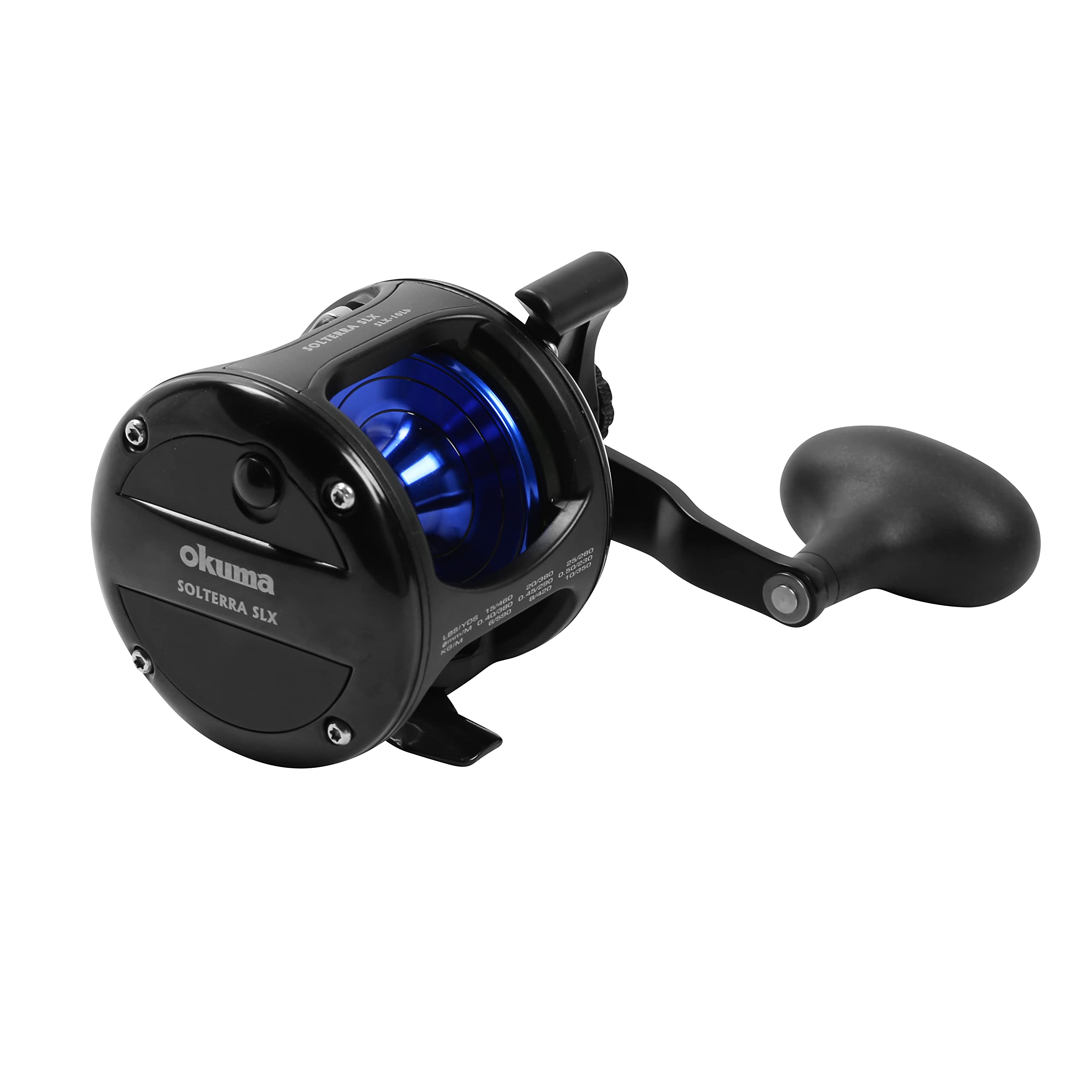 Okuma Solterra Slx Single Speed Levelwind Lever Drag Saltwater Trolling Reel, Slx-10Lb, 380Yds-20Lb, Black