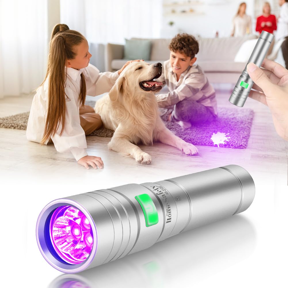 Home Safety 2102 Uv Flashlight 395 Nm Light Blacklight, 10W Powerful Wood’S Lamp Usb-C Rechargeable, Mini Led Uv Lights Pocket Pet Urine Detector For Mineral, Uranium Glass, Resin Curing