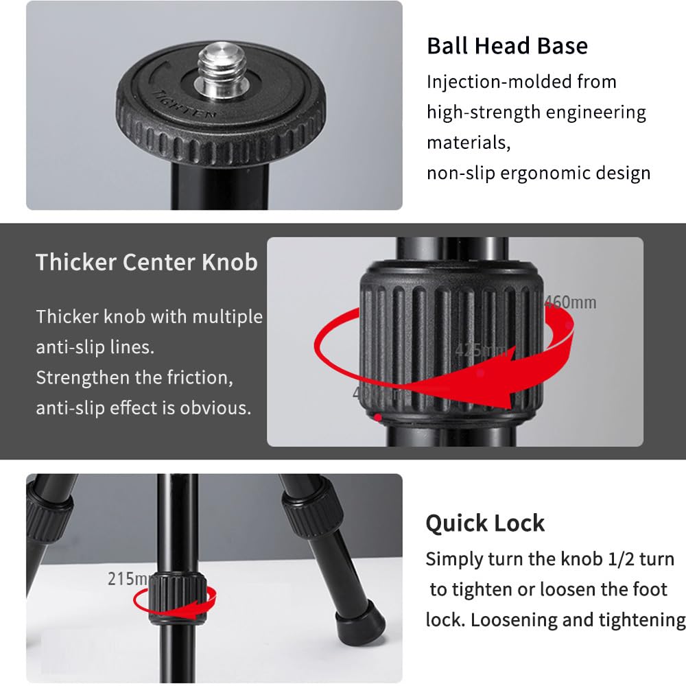 Jafuqaw Portable Mini Desk Tripod With 360 Ball Head - Compact For Dslr Camera, Video Camcorder, Smartphone Shooting