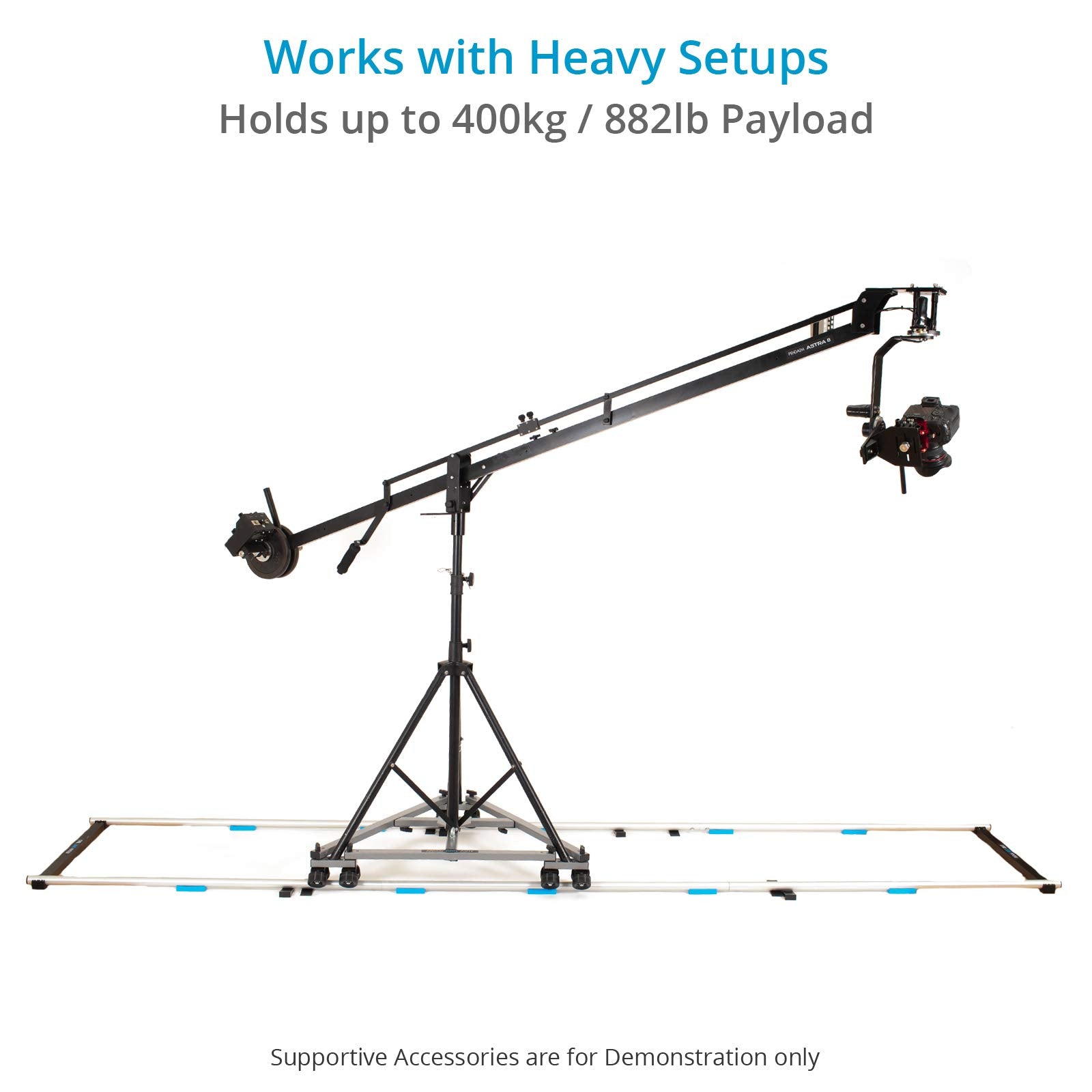Proaim 12Ft Straight Aluminum Camera Dolly Track. Diameter-32Mm. Center Distance -28”. Payload Up To 400Kg / 882Lb. (P-Trk-12)