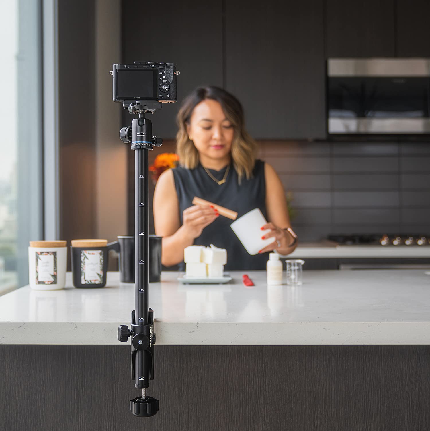 Slik Creator'S Series: Complete Studio Kit W/Clamp, Sliding Arm Ii, And Sbh400 Ball Head, Black (618-762)