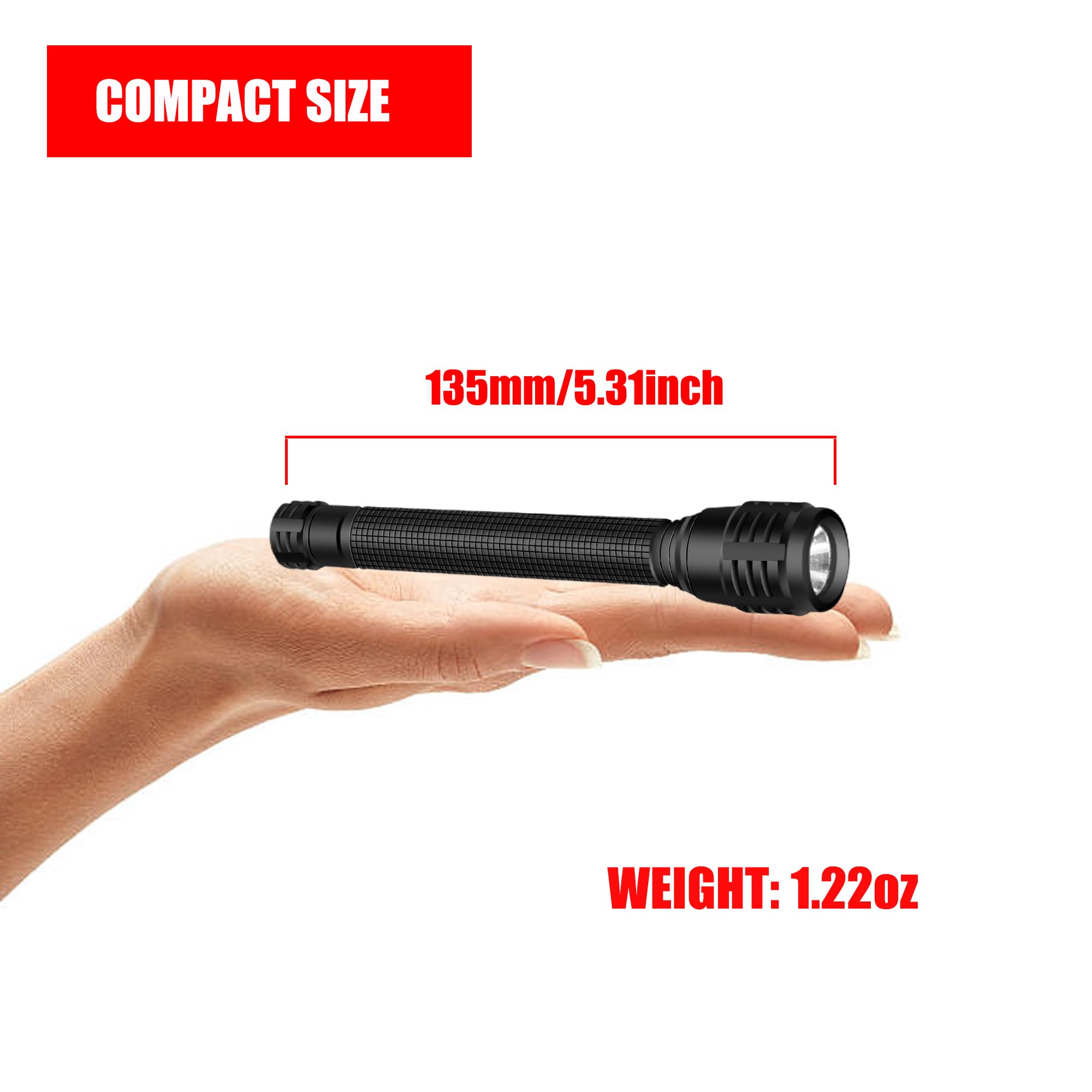 Xysrz Pocket Flashlight 1200 Lumen Single Mode Led Penlight Torch Pen Flash Light For Tight Space Inspection Repair Work, 2 Pack