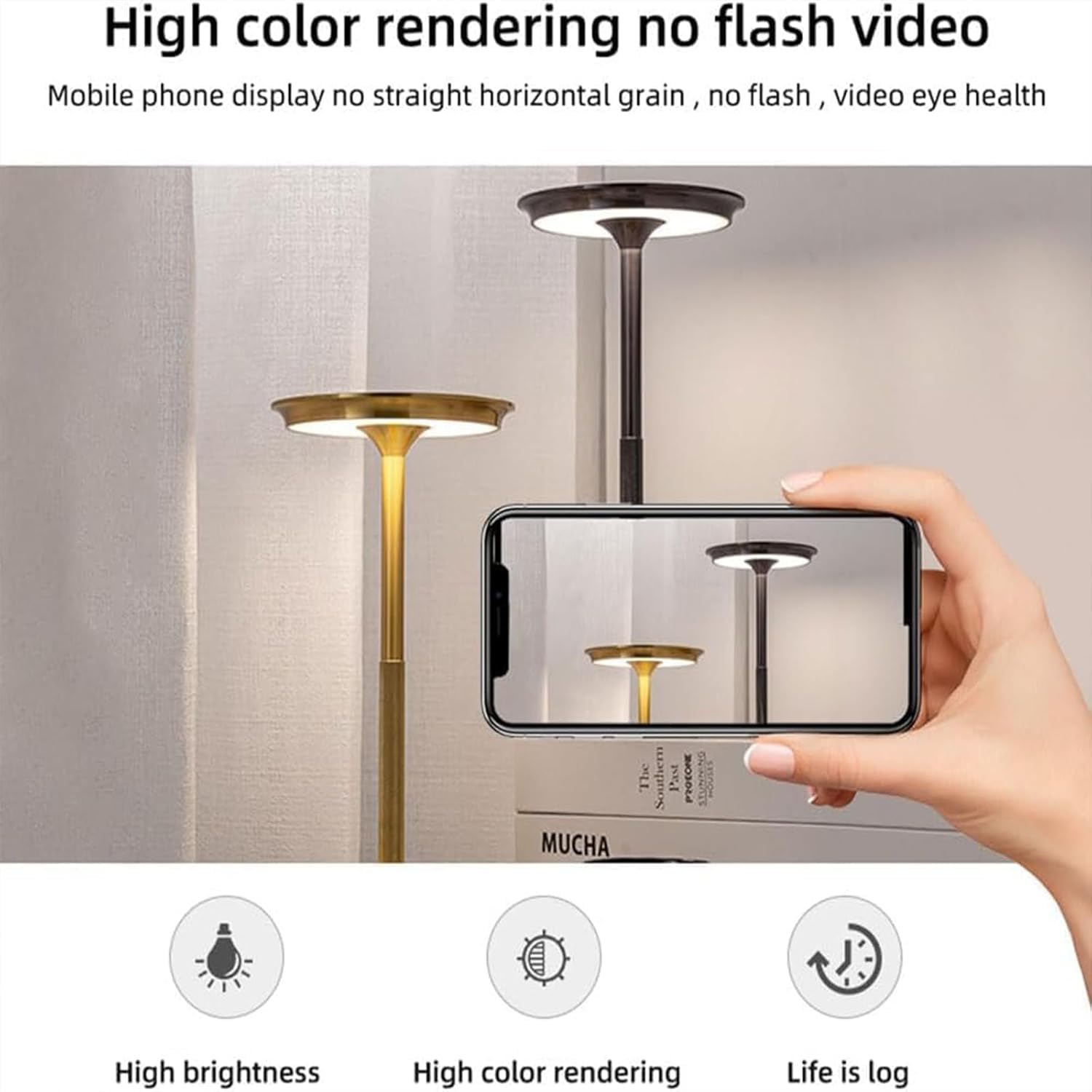 Lobuobi Sherum Vueeze Ecolume Table Lamp - Cordless, Small Kitchen Counter Lamp (Black)
