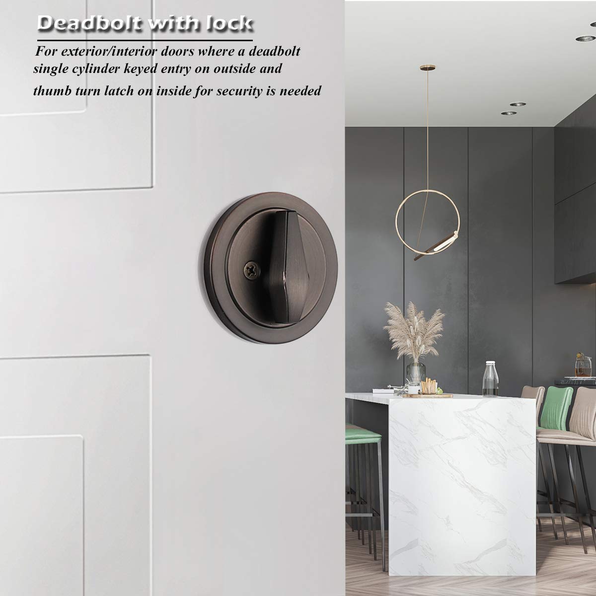 Gobrico 2 Keyed Alike Single Cylinder Deadbolts Door Lock With Same Key Oil Rubbed Bronze Finished