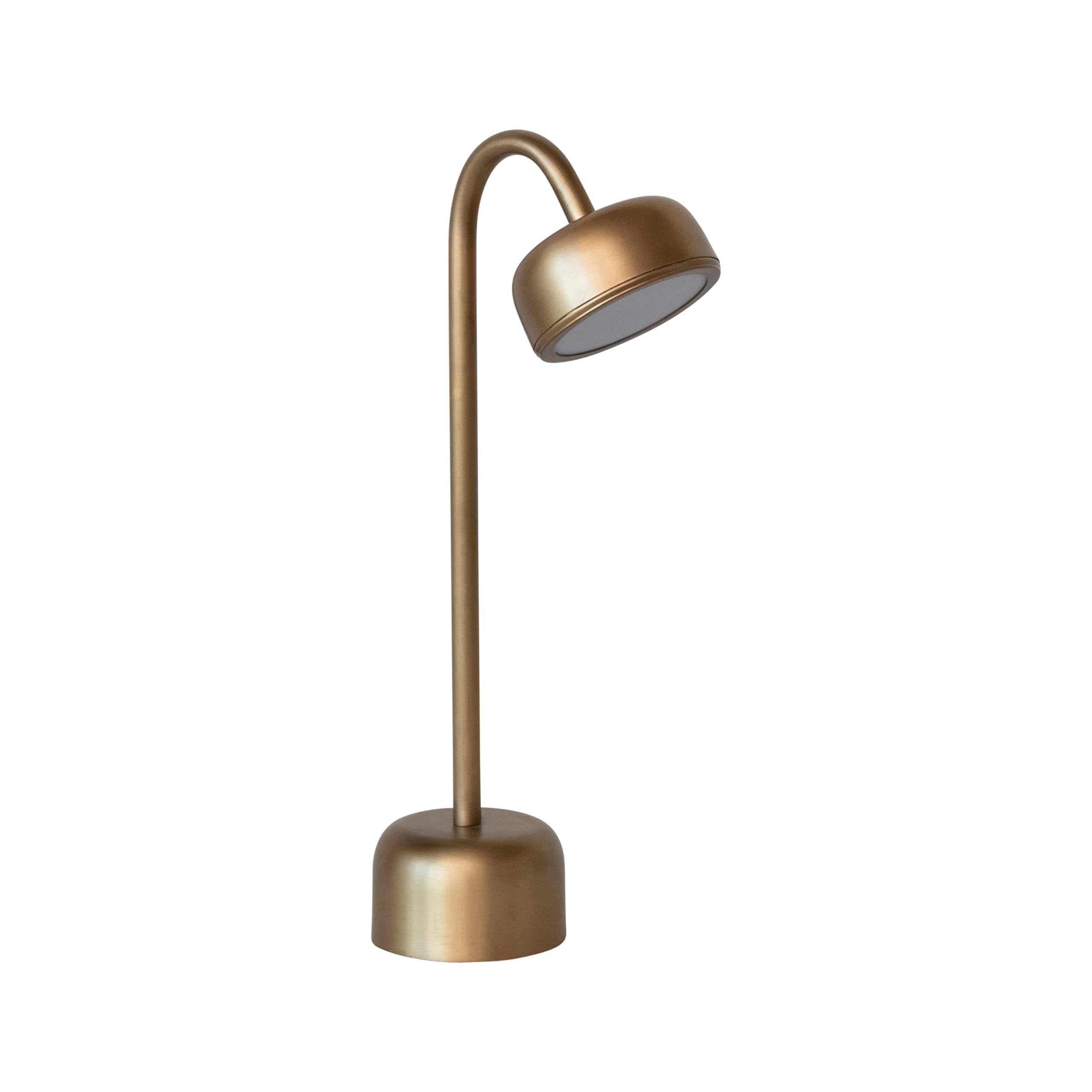 Creative Co-Op Metal Led Table Lamp With Touch Sensor And Adjustable Head In Antique Brass Finish, Gold