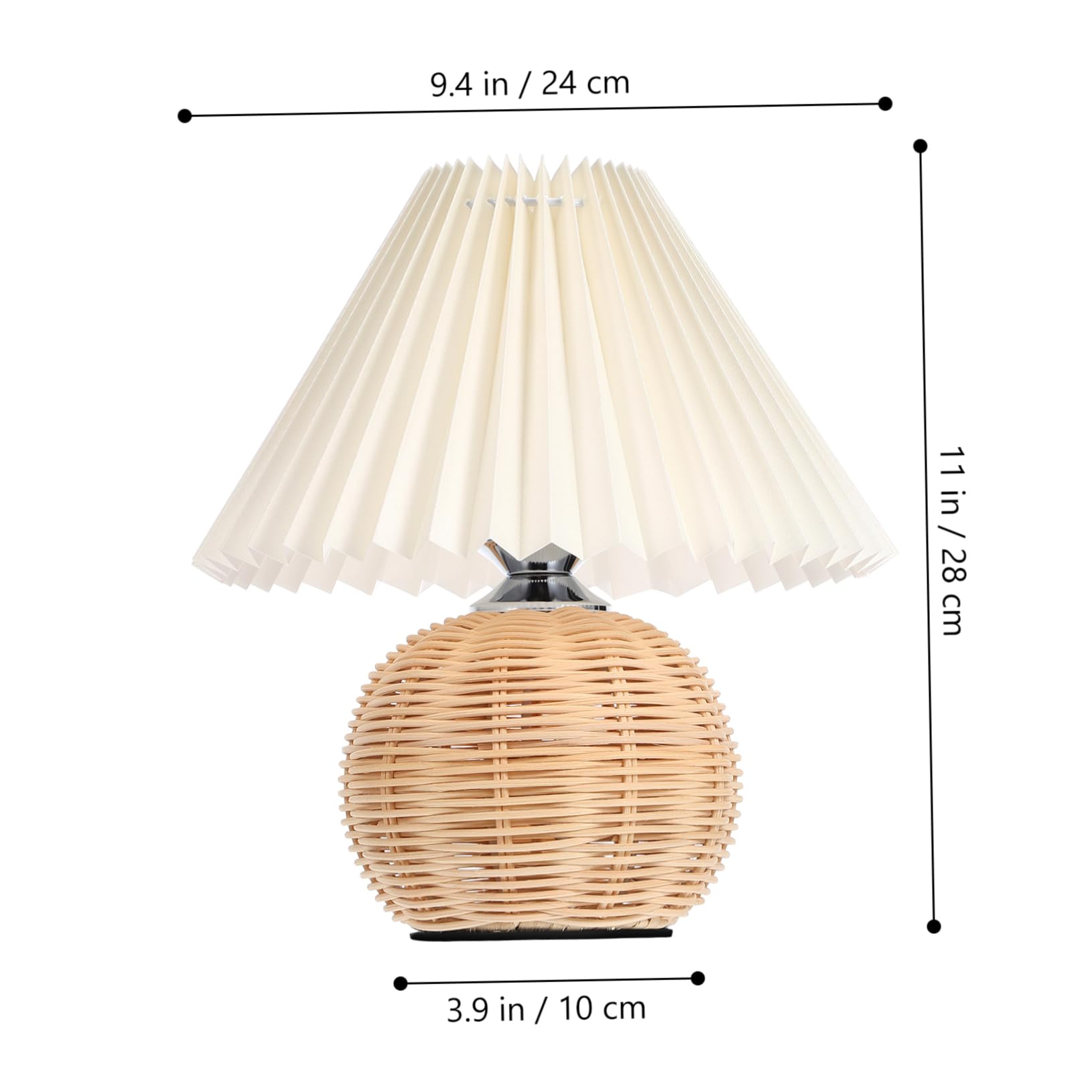 Iwowhero Style Table Lamp Led Night Light Small Bedside Lamp Pleated Shade Aesthetic
