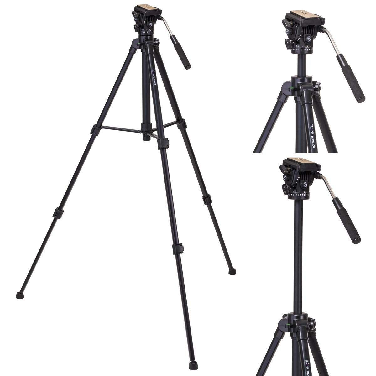 Takama 66" 3 Section Flip Video Camera Tripod Withfluid Drag Head