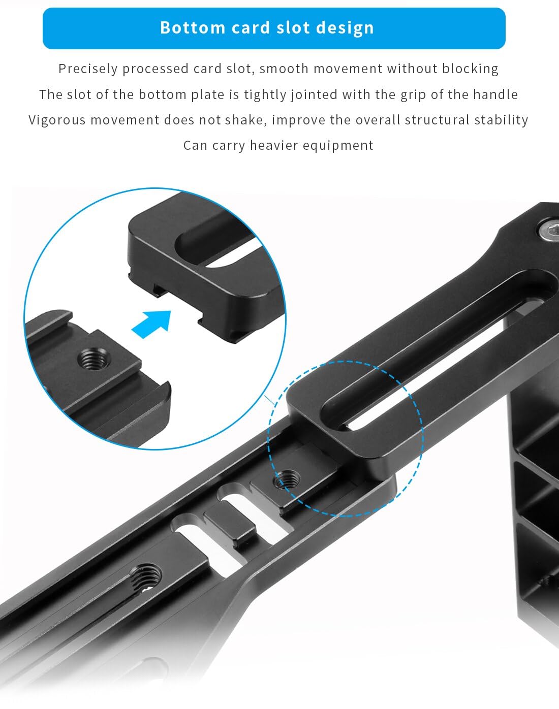 Novelgoal Dual Handle Tray Stabilizer Rig Aluminum For Underwater Camera Housing Case Diving For Hero 13 Action Camera Base Mount Bracket (Black)