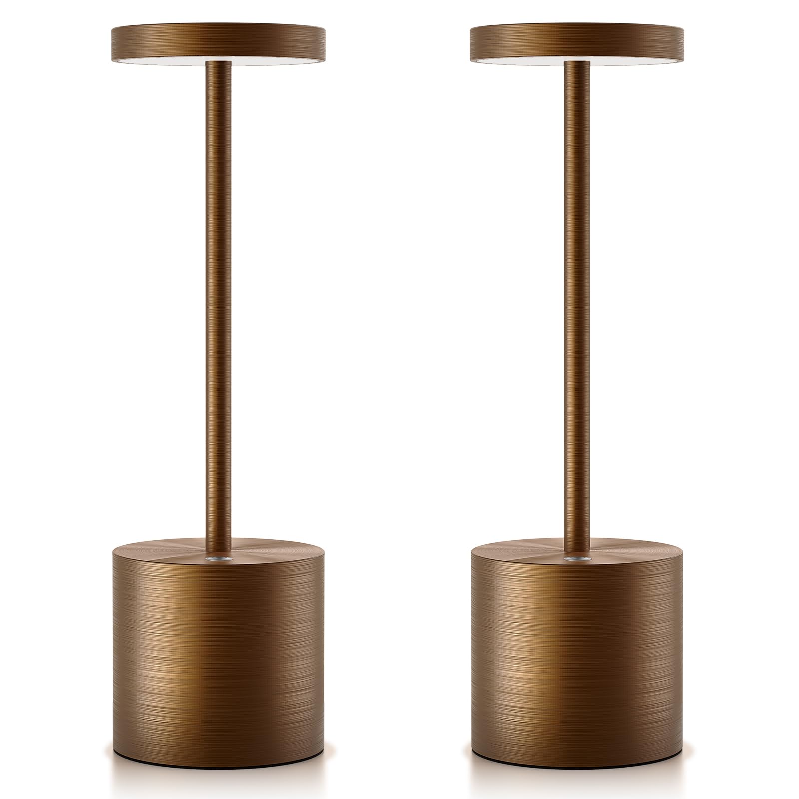 Sikevht 2 Pack Cordless Table Lamp, Rechargeable Battery Operated Table Light, Waterproof Portable Desk Lamp, 3 Color Stepless Dimmable Brightness For Restaurant/Indoor/Outdoor