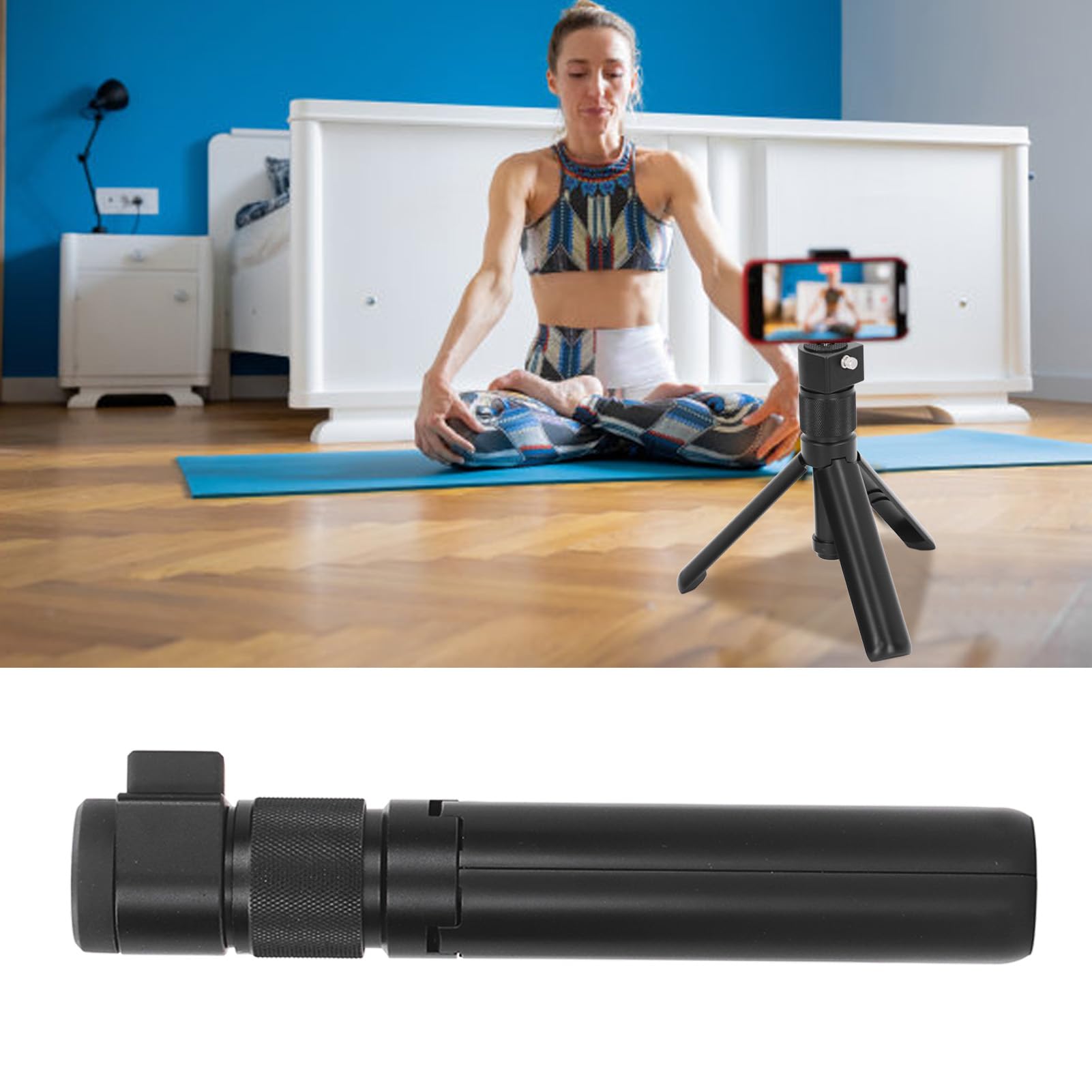 Vingvo Time Handle Fold Tripod For X3/X2/One R & - 360° Rotating Aluminum Alloy Selfie Stick Handle With Multi-Function Compact Tripod (Mini)