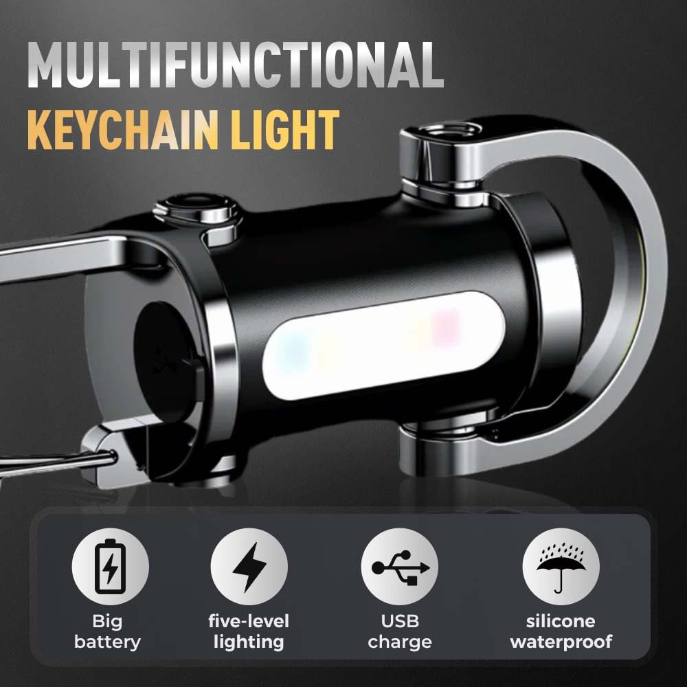 Drkicsy Mini Keychain Flashlight, Usb Rechargeable Portable Flashlights Key Chain Light, Waterproof Small Keychain Light Tiny Flashlight For Outdoor (Black)