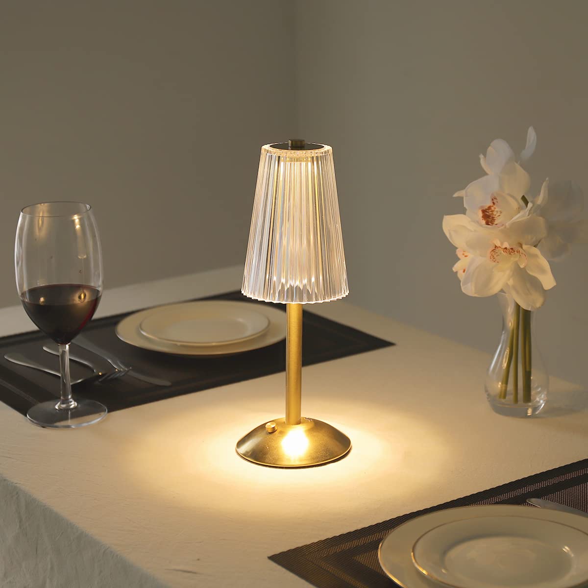 Heqet Cordless Table Lamp, 12'' Tall Portable Rechargeable Battery Operated Lamp For Table/Dining Room/Desk/Home, Dimmable Touch Control Table Lamps
