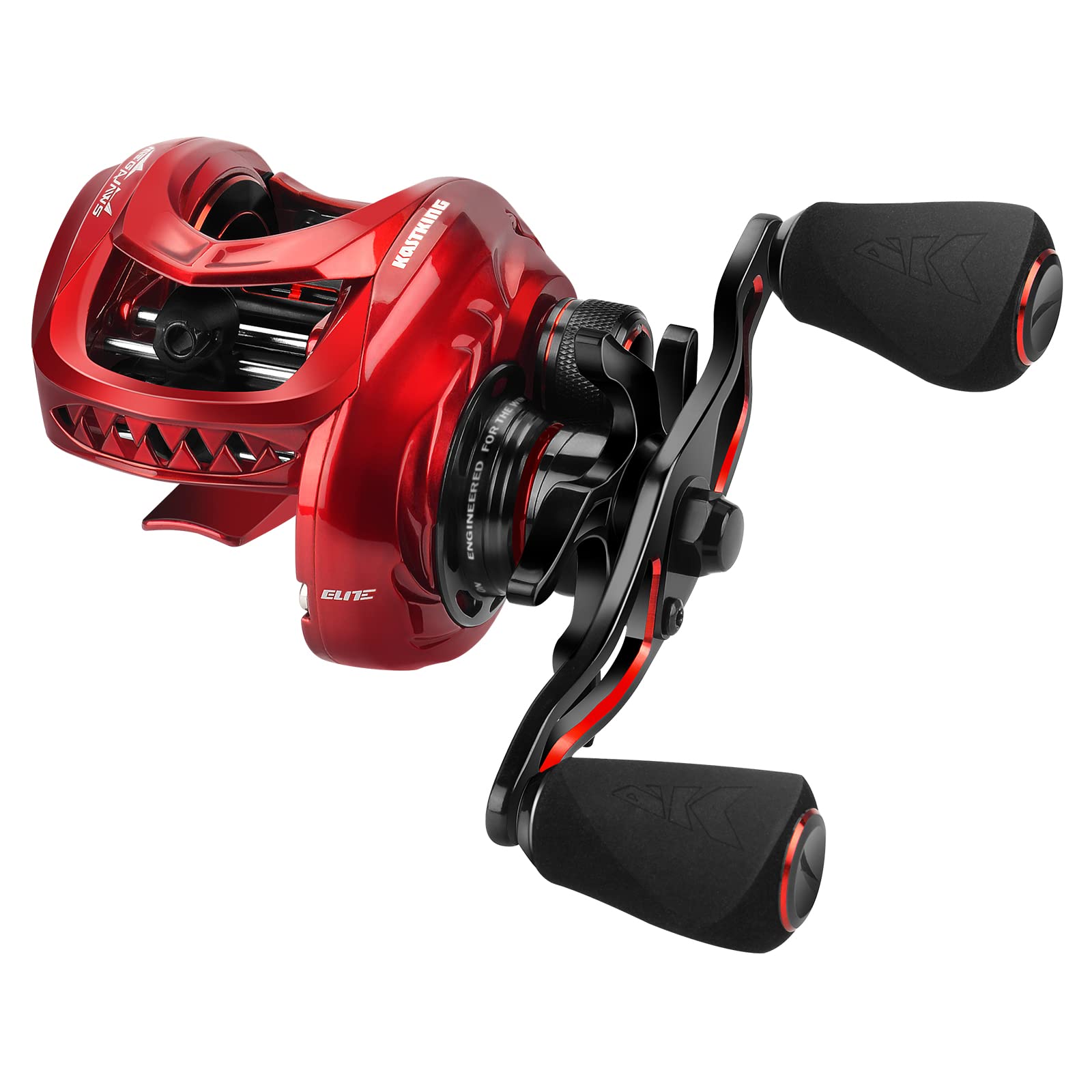 Kastking Megajaws Elite Baitcasting Reels, Patented Amb System Eliminating Backlashes, Flipping Switch Function, 6.4Oz Aluminum Frame Fishing Reel With Carbon Fiber Side Covers