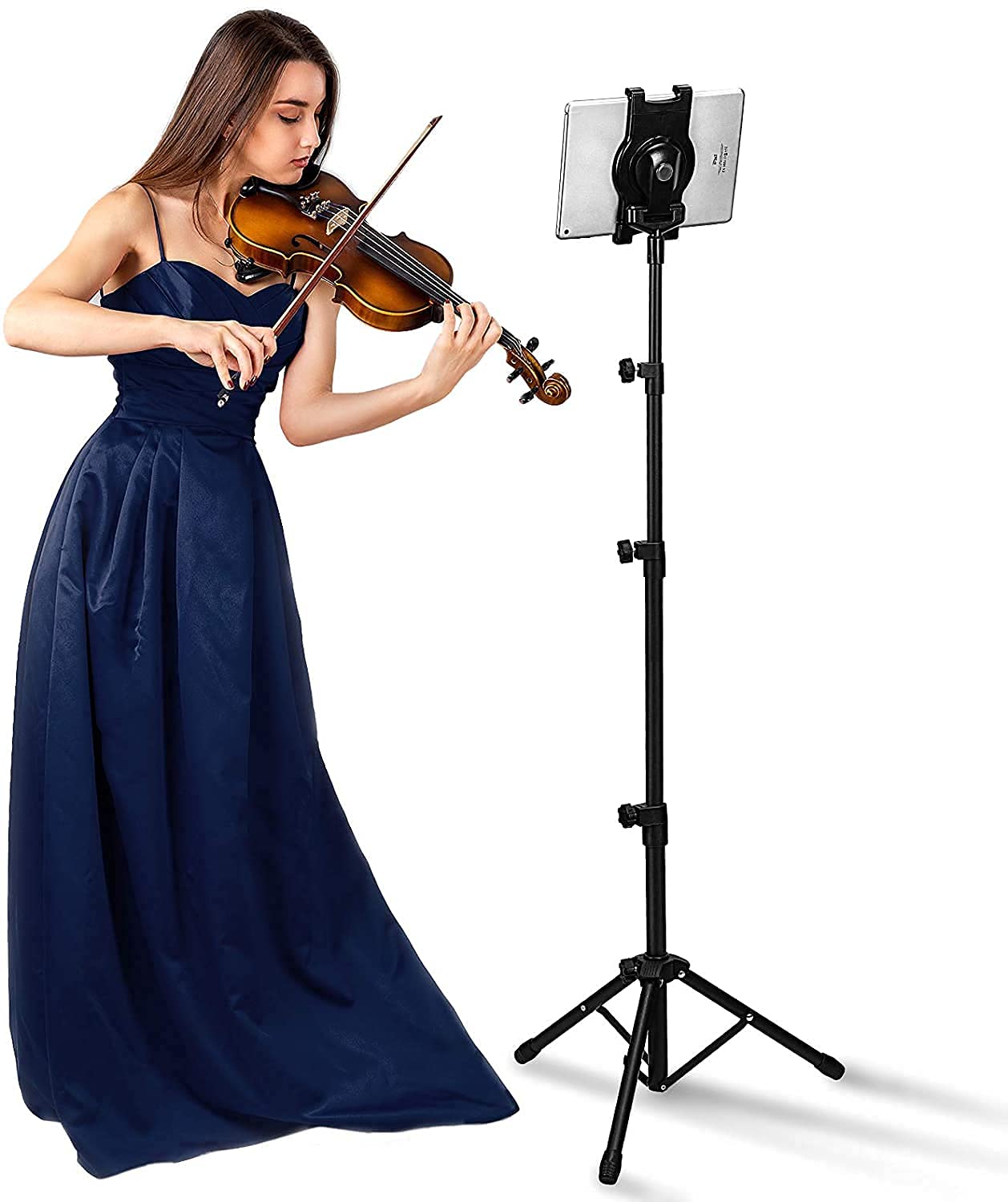 Hold Up Tabletop Tablet Holder Stand, Tablet Stand Floor Height Adjustable Tablet Tripod Stand Formost 7-10 Inches Tablets, Easy Carrying Bag