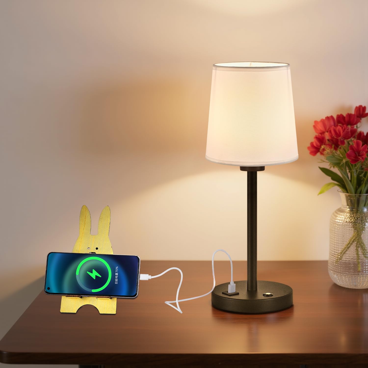 Cnmykyds Cordless Rechargeable Table Lamp, Wireless Table Lamp, 10000Mah Rechargeable Battery Powered Lighting, Stepless Dimmable Light For Dining Room,Bedroom,Bedside,Bar,Night Light,Camping(A:Black)