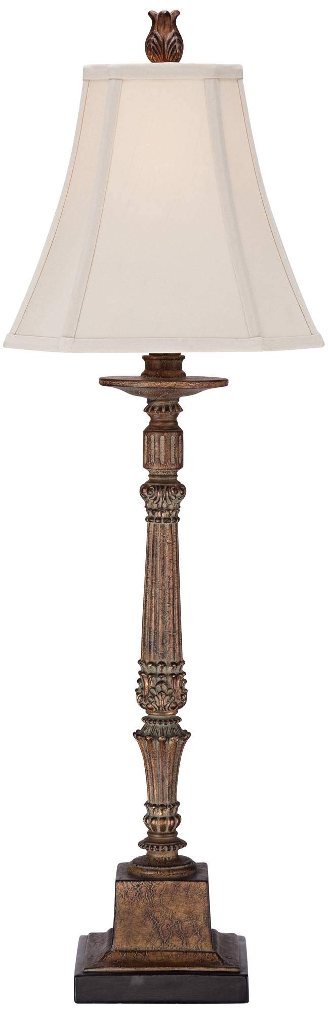 Regency Hill Thorood 35 1/2" Tall Large Traditional End Table Lamp Brown Finish Single Fabric Beige Shade Console Living Room Bedroom Bedside Nightstand House Office Home Reading Kitchen Entryway