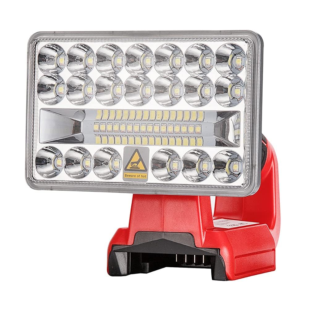 Rexlelxb Led Work Light For Milwaukee M18B2 18V Battery,18W 2000Lm Cordless Flood Battery Light With 90°Rotating/Usb Port/Low Voltage Protection/5" Zinc Alloy Heat Dissipation Lamp Head For Workshop(No Battery