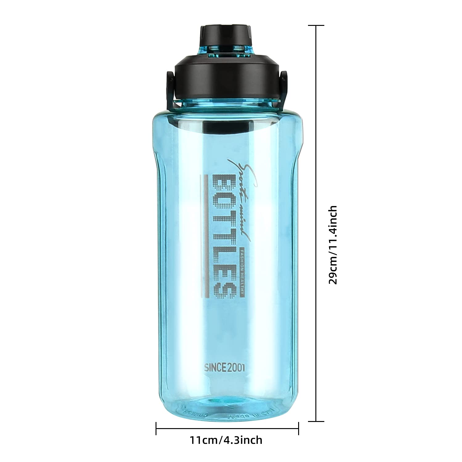 Half Gallon/64Oz Water Bottle With Handle, 2L Leak Proof Fitness Sports Water Jug