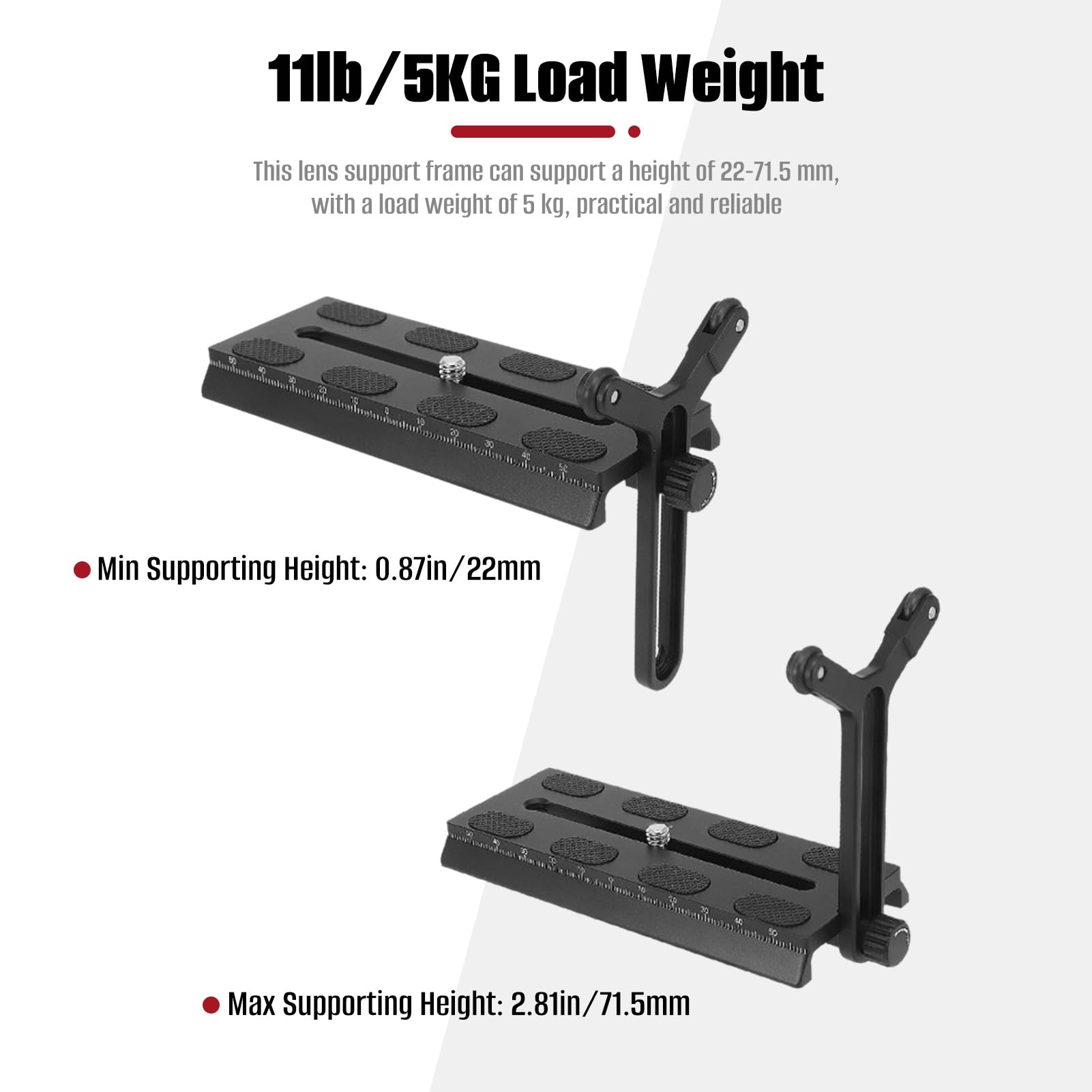 Goshyda Y Bracket With Double Wheels, Frame Lens Support System With1/4In Slide Screw, For Dji Ronin S Sc And Stabilizer Quick Release Plate