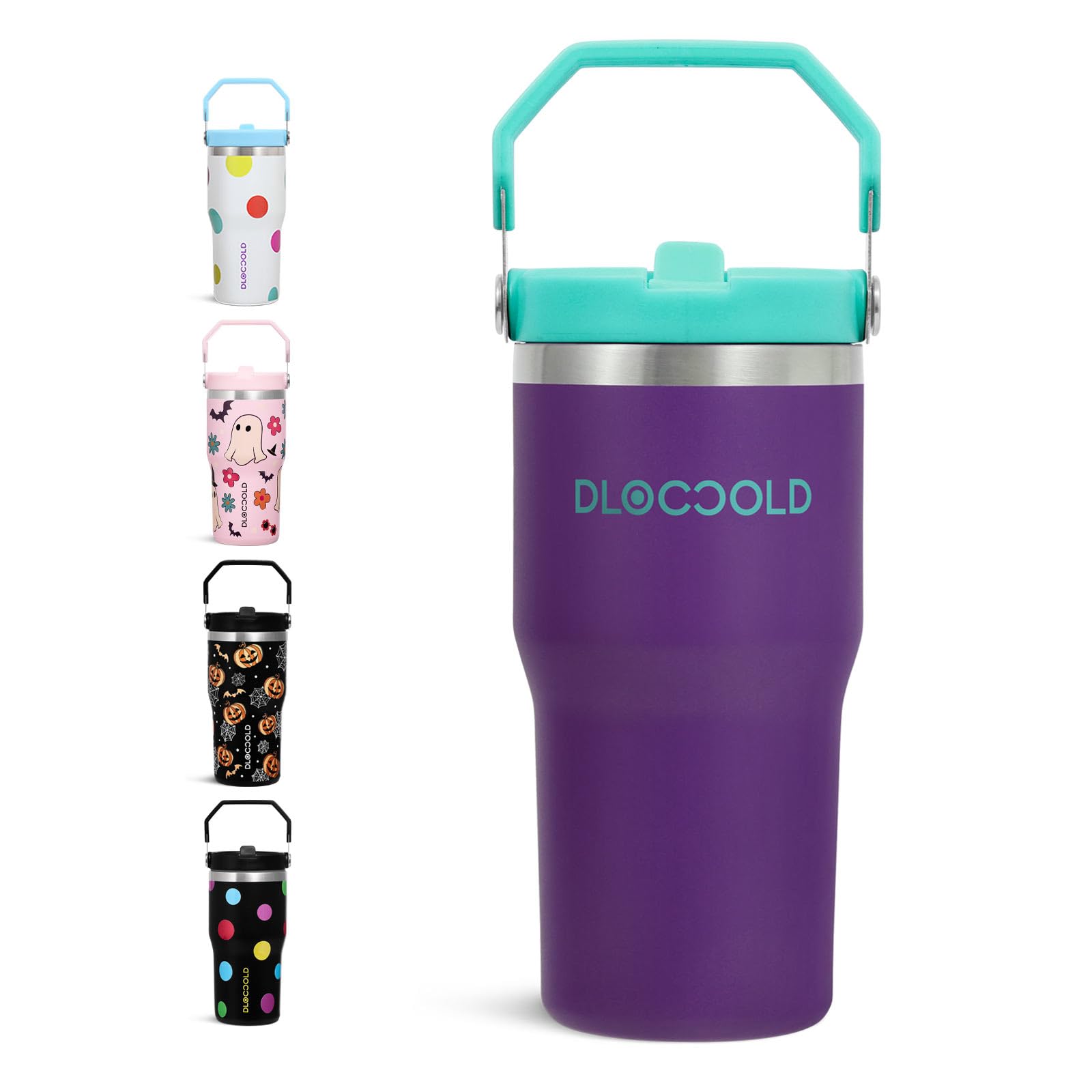 Dloccold 20 Oz Tumbler With Handle & Flip Straw For Kids, Insulated Stainless Steel Leak Proof