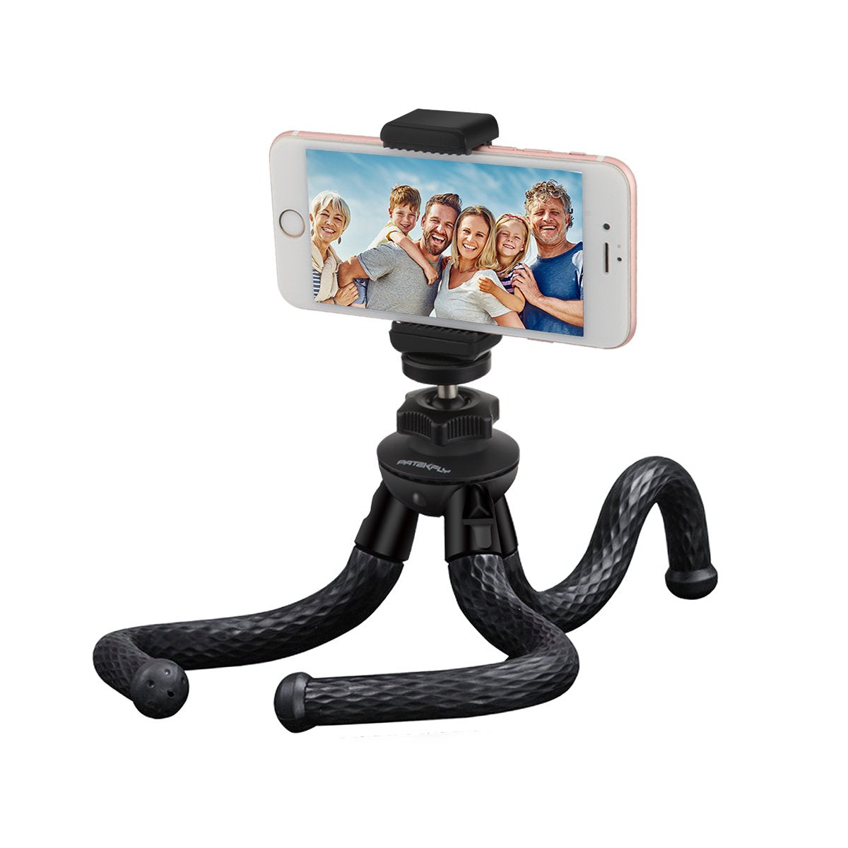 Patekfly Camera/Phone Tripod,12 Inch Flexible Camera Tripod For Canon/Nikon/Sony Dslr Cam/Action Cam, Phone Tripod Stand With Cell Phone Holder Clip For Iphone/Android Phone(3 In 1)