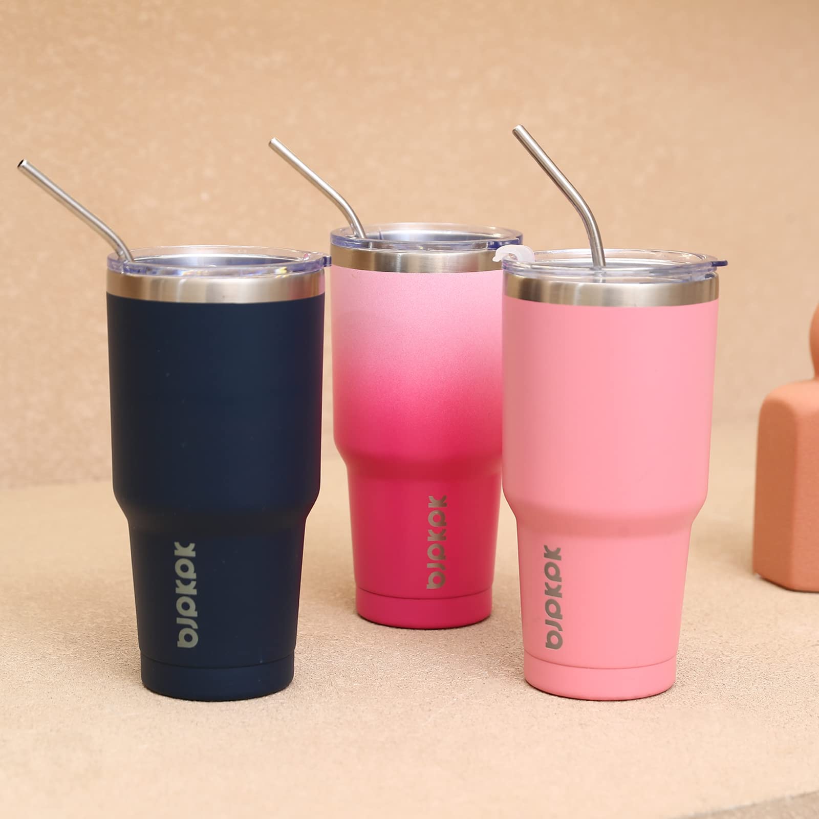 Bjpkpk 30 Oz Tumbler With Lid And Straw Travel Coffee Mug Stainless Steel Insulated Thermal Tumbler